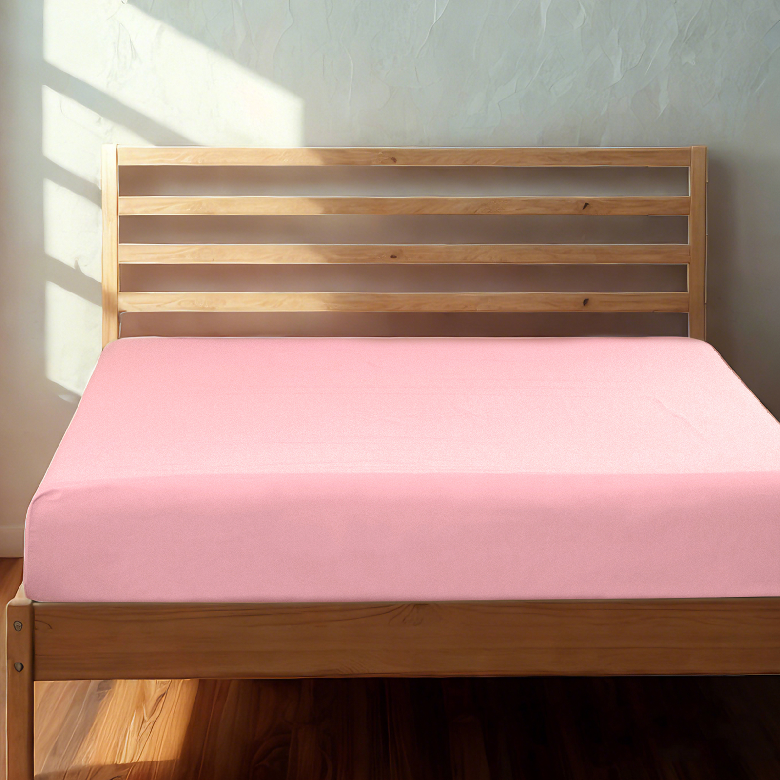 超细纤维床笠，超柔软耐用，抗皱、防褪色、防污渍，深口袋设计，粉色