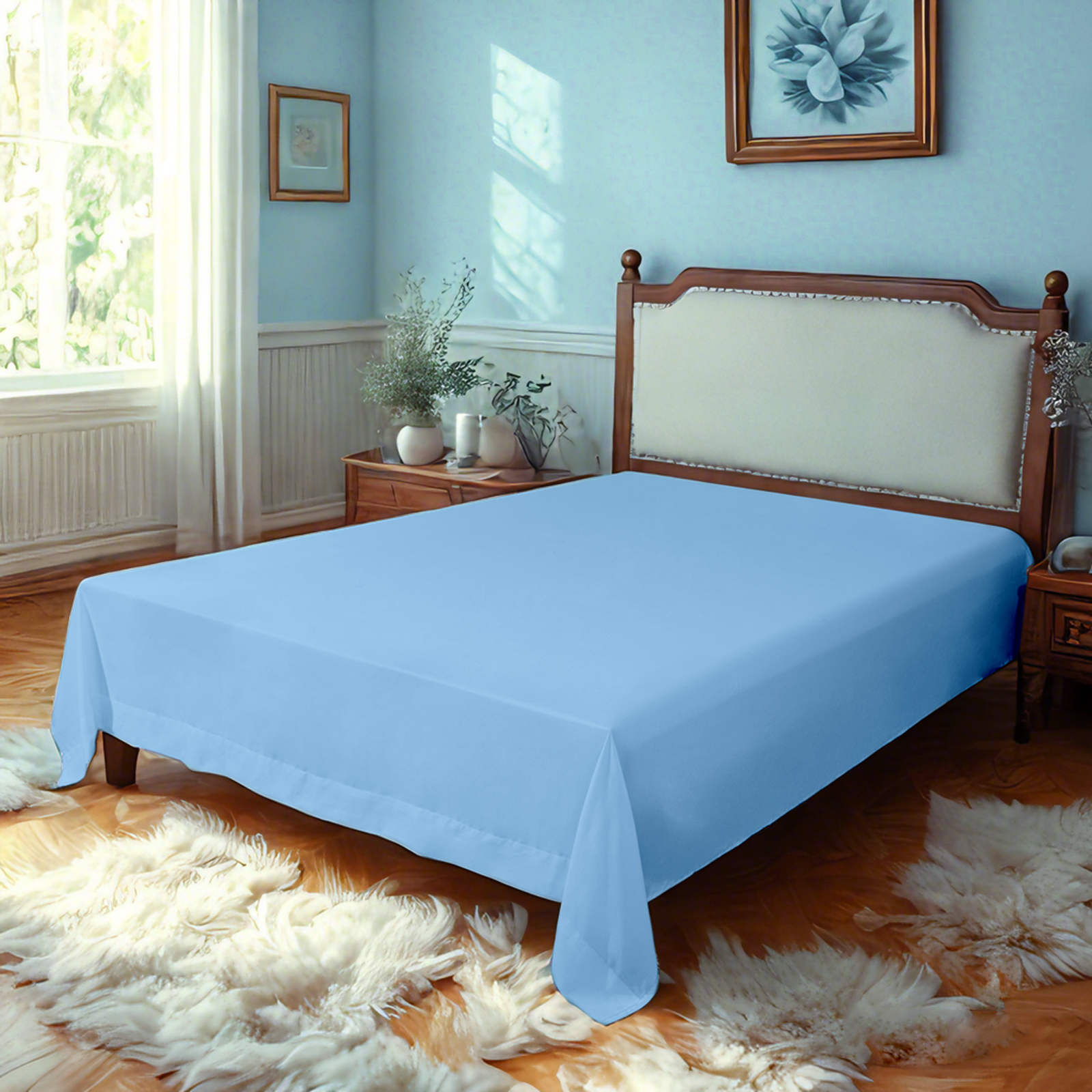 超细纤维床单，超柔软耐用，抗皱、抗褪色、抗污渍床单，雪青