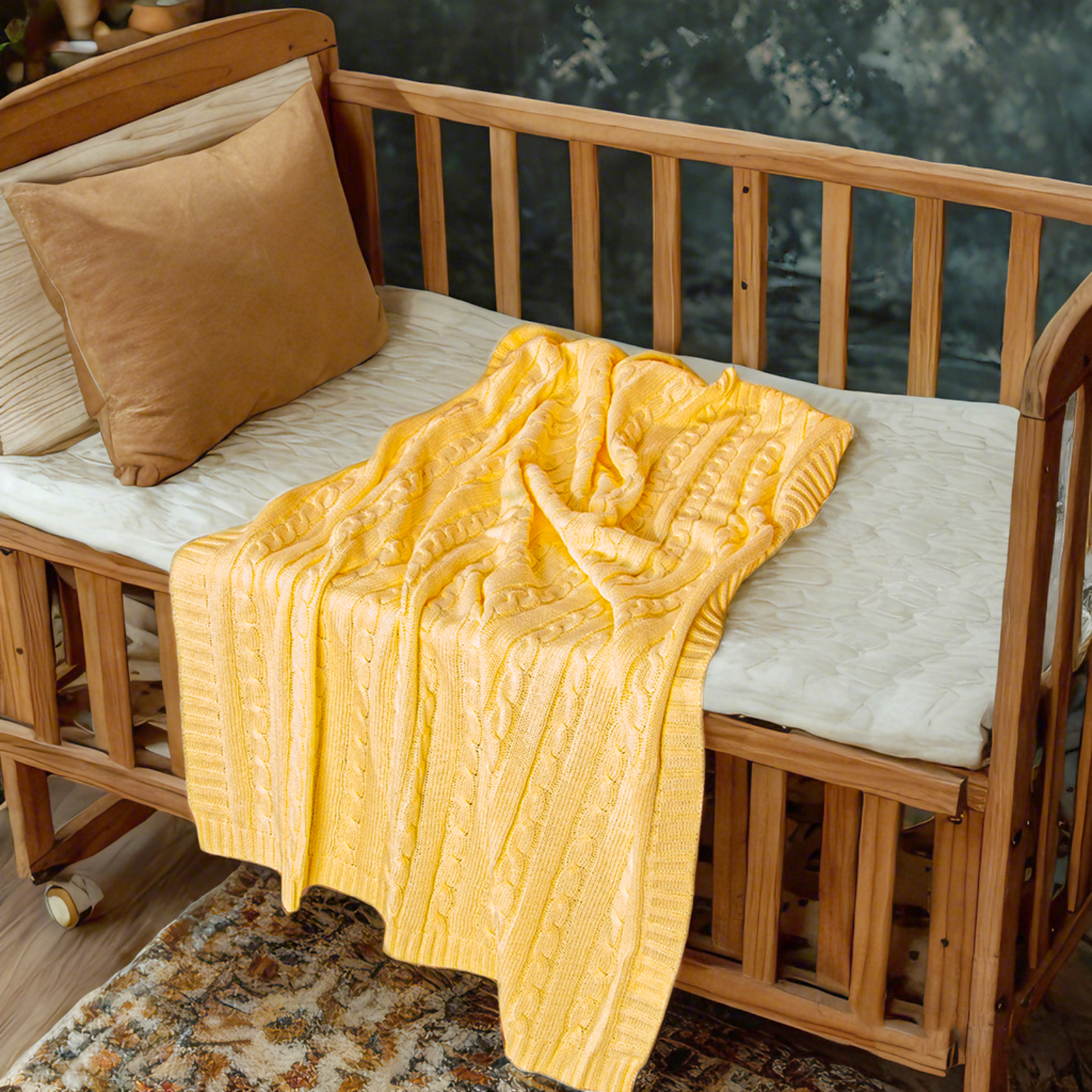 全棉针织婴儿毯，超柔软保暖幼儿毯，婴儿床、婴儿车、托儿所、旅行的完美选择