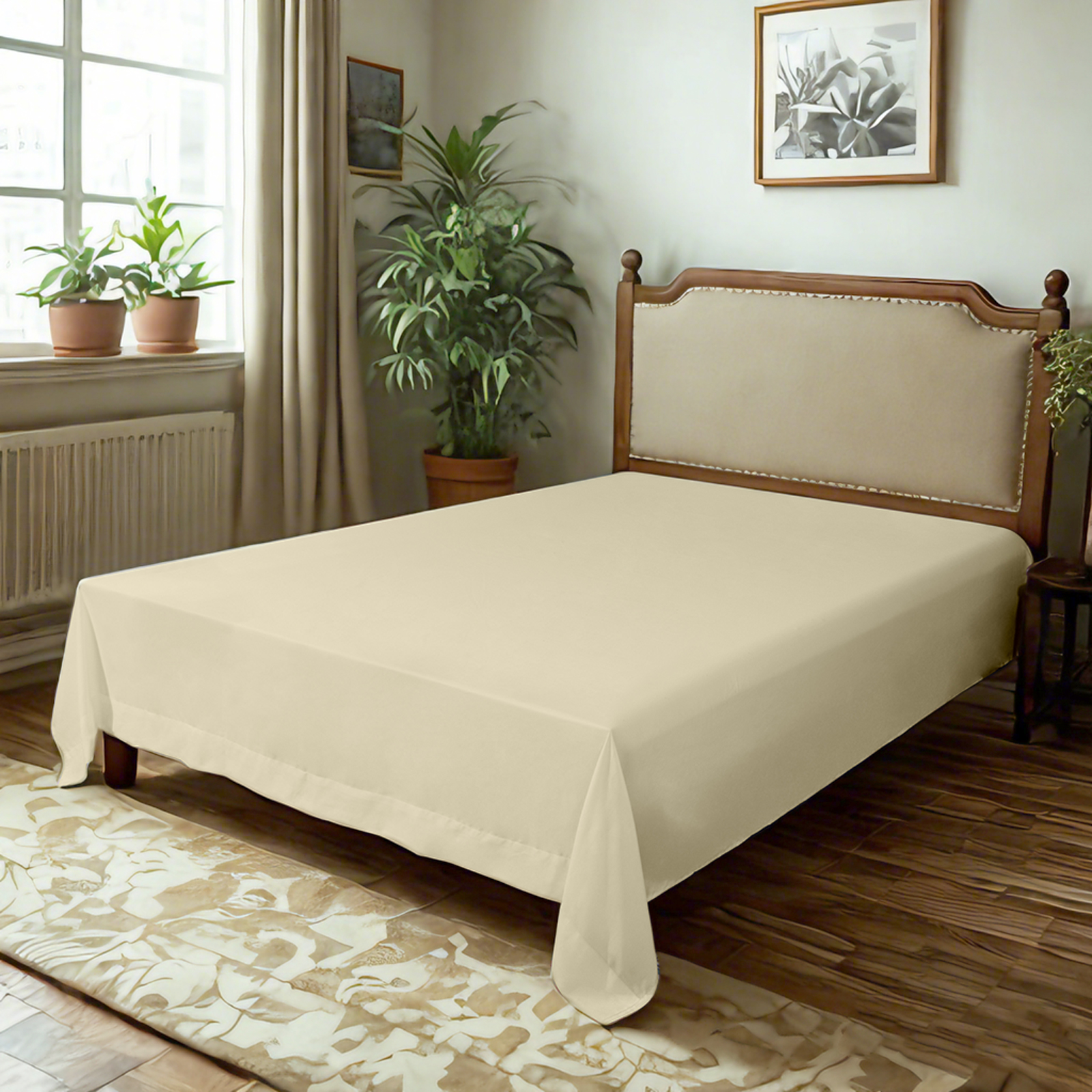 Microfiber Flat Sheet, Ultra-Soft and Durable, Wrinkle, Fade, Stain Resistant Top Sheet, Khaki