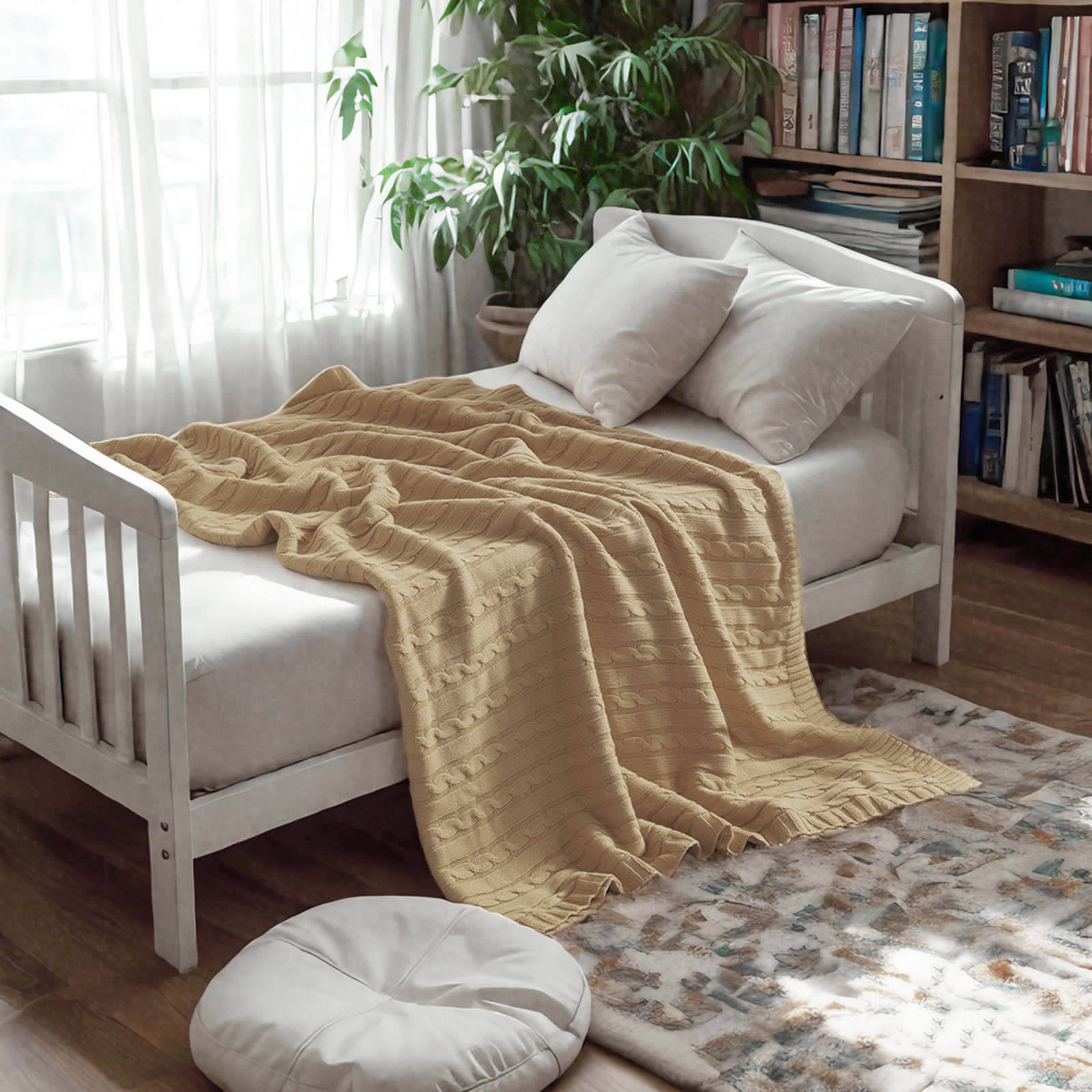 全棉针织婴儿毯，超柔软保暖幼儿毯，婴儿床、婴儿车、托儿所、旅行的完美选择