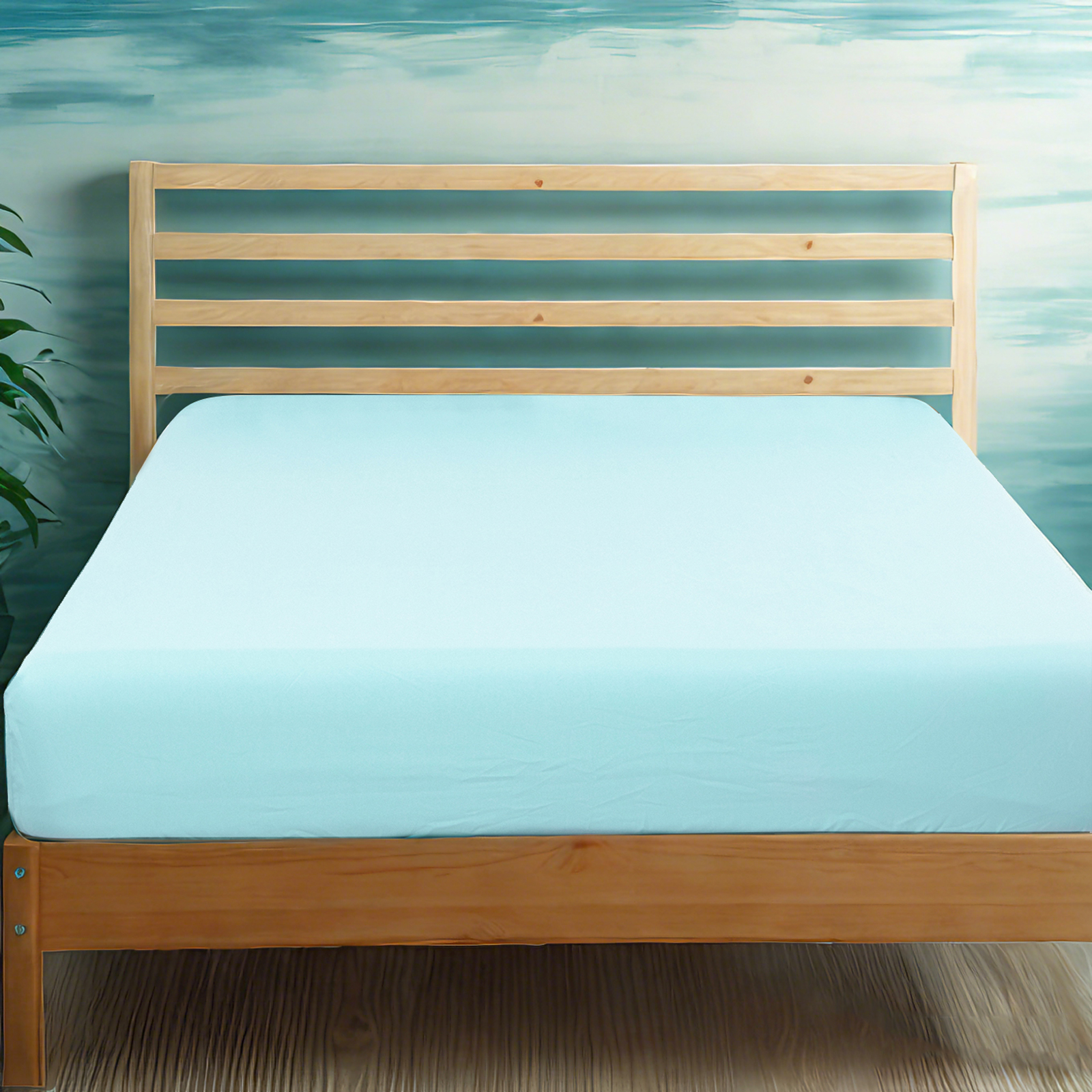 Microfiber Fitted Sheet, Ultra-Soft and Durable, Wrinkle, Fade, Stain Resistant, Deep Pocket, Aqua