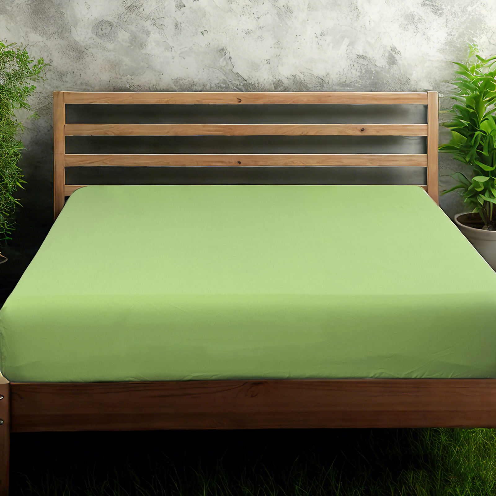 超细纤维床笠，超柔软耐用，抗皱、防褪色、防污渍，深口袋设计，草绿