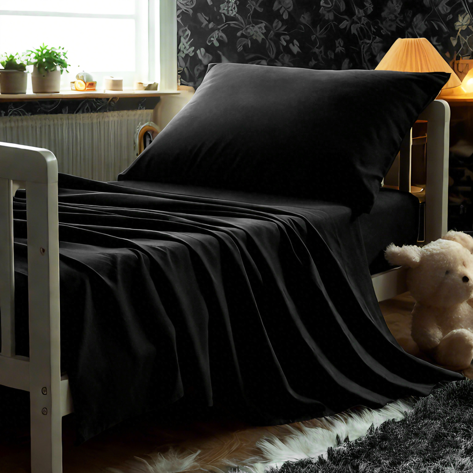 3 件套超细纤维幼儿床单，柔软婴儿床寝具，包括床单，床笠，枕套