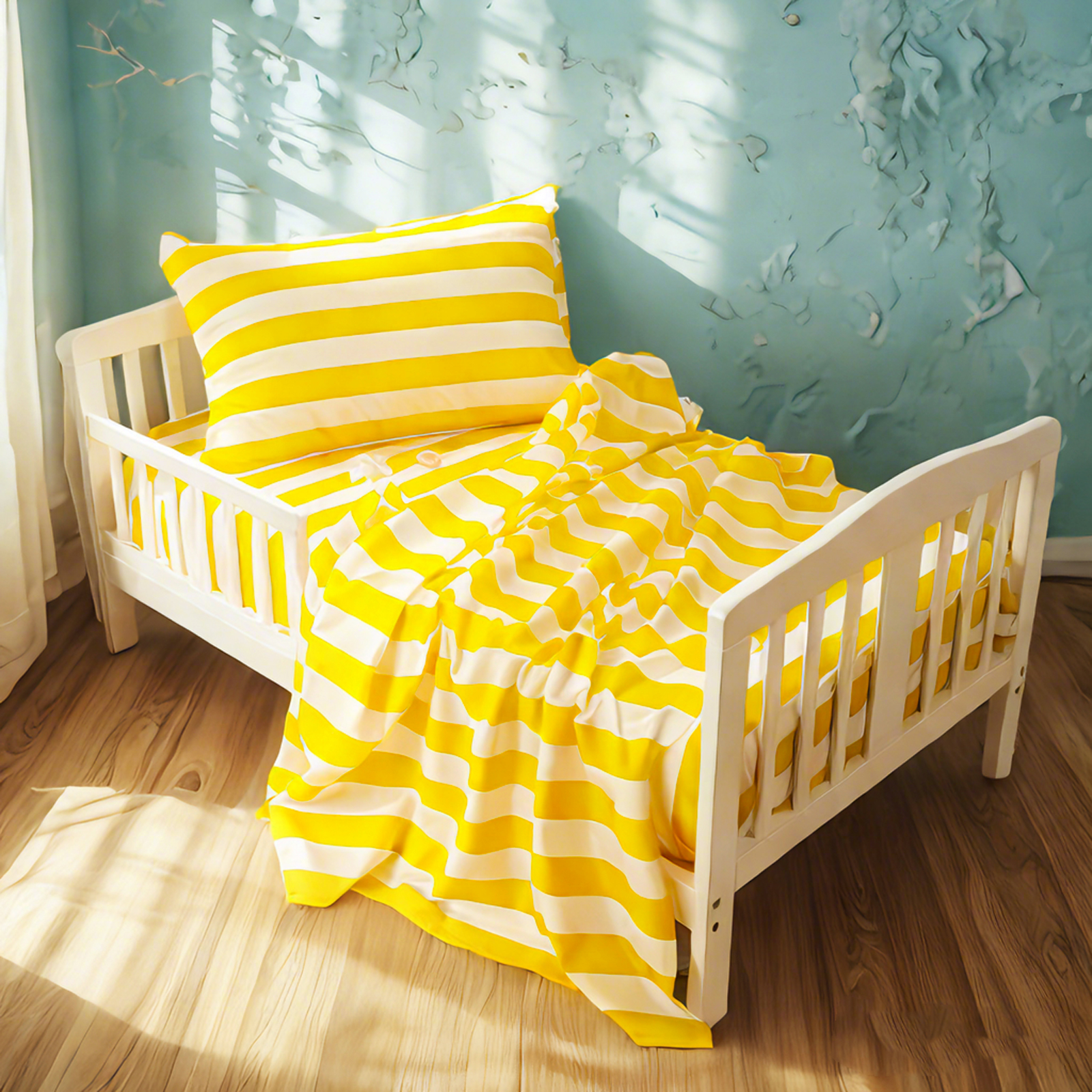 3 件套超细纤维幼儿床单，柔软婴儿床寝具，包括床单，床笠，枕套