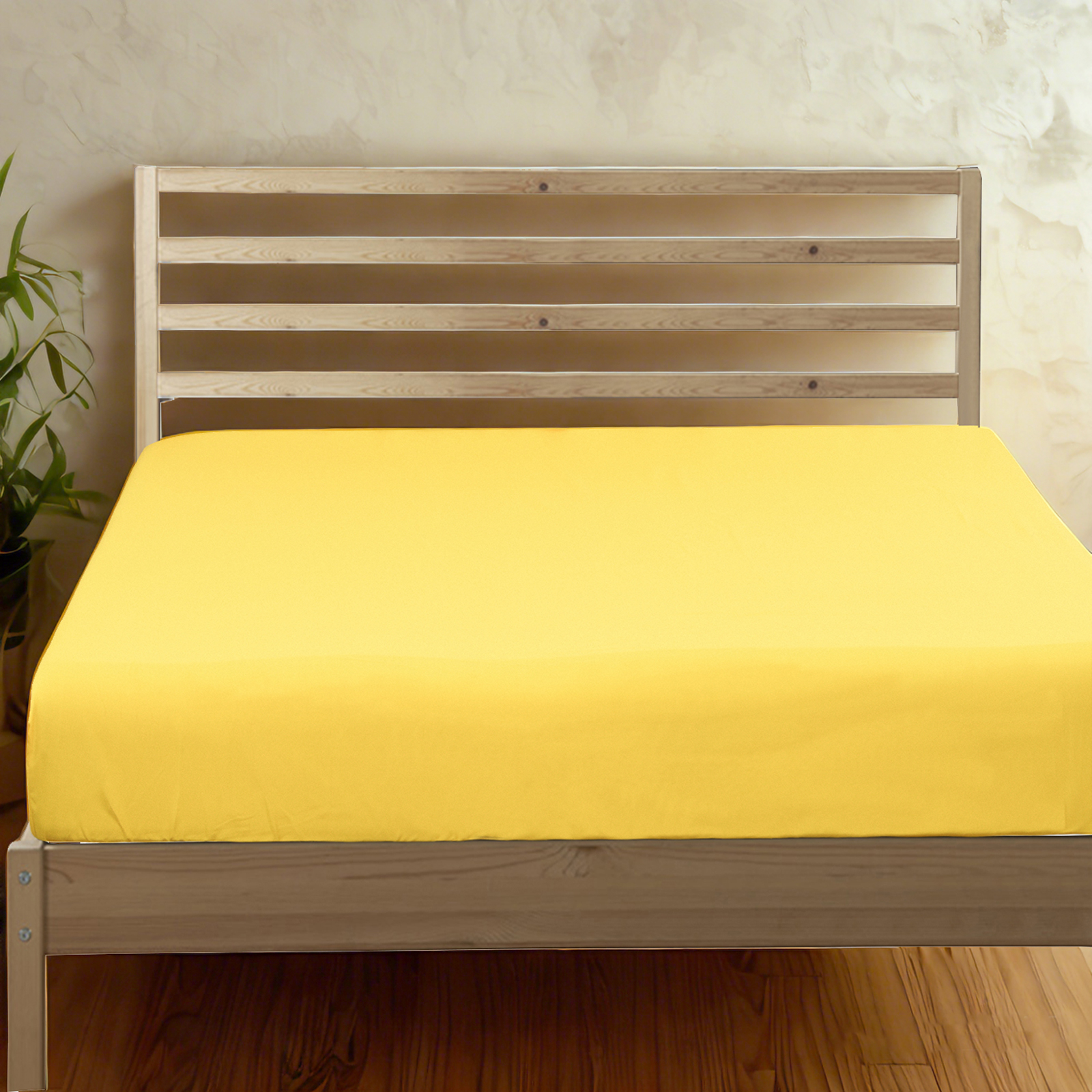 Microfiber Fitted Sheet, Ultra-Soft and Durable, Wrinkle, Fade, Stain Resistant, Deep Pocket, Yellow