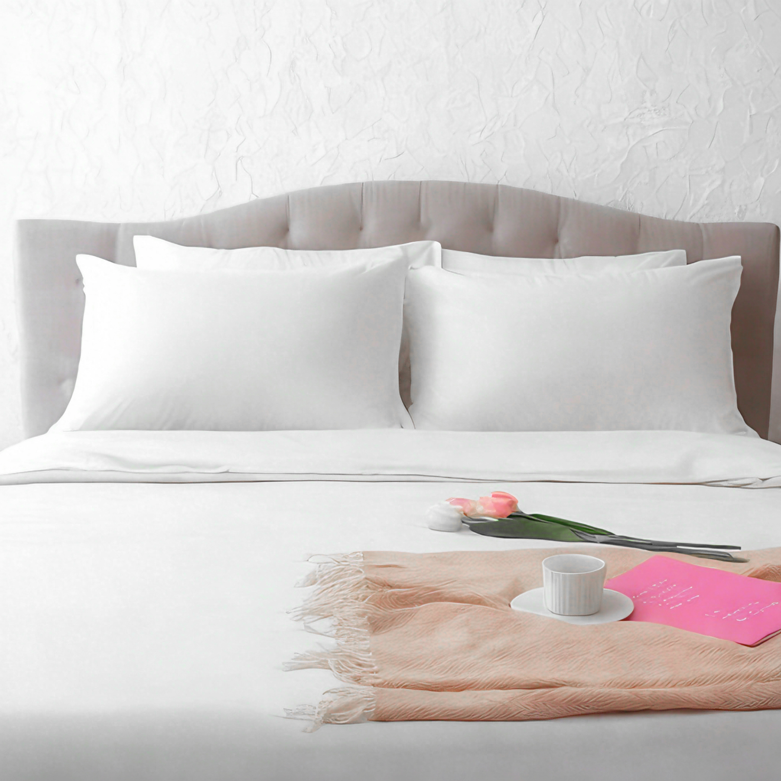 Two Waterproof Pillow Protectors, Ultra-Soft and Noiseless Pillow Cases with Zipper