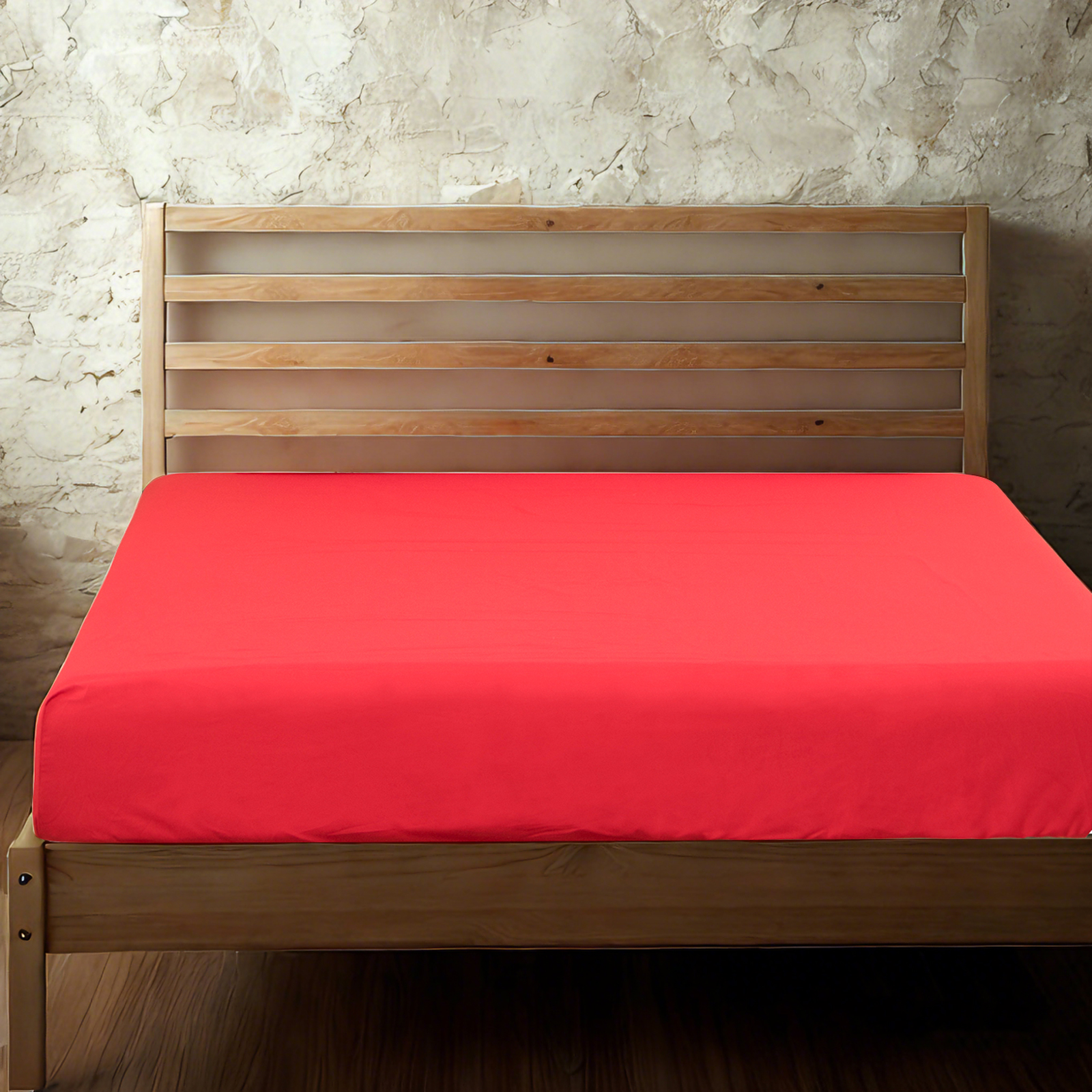 超细纤维床笠，超柔软耐用，抗皱、防褪色、防污渍，深口袋设计，红色