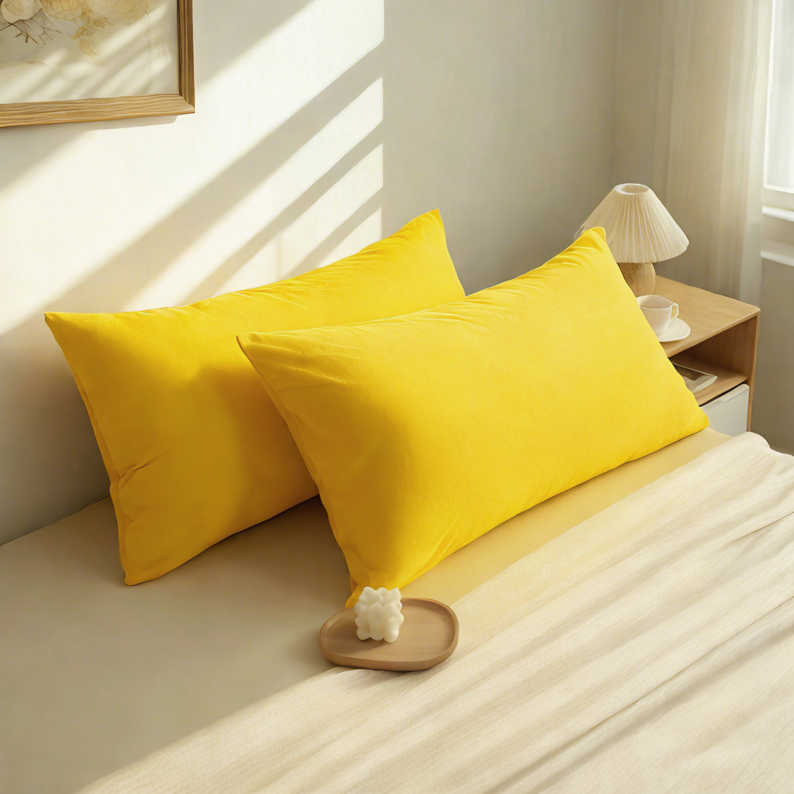 2个天鹅绒枕套，奢华柔软舒适枕套，带拉链封口