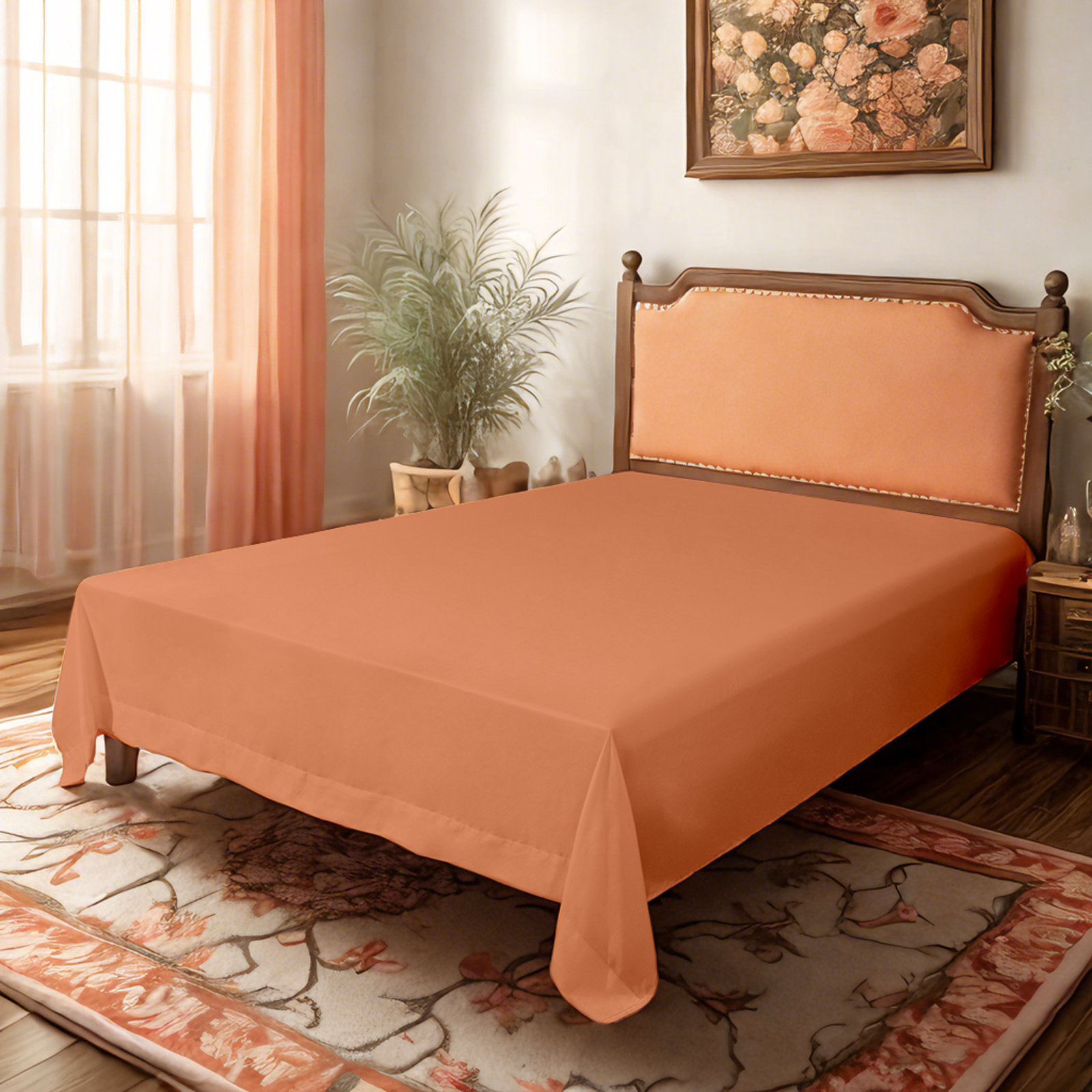 超细纤维床单，超柔软耐用，抗皱、抗褪色、抗污渍床单，肉色