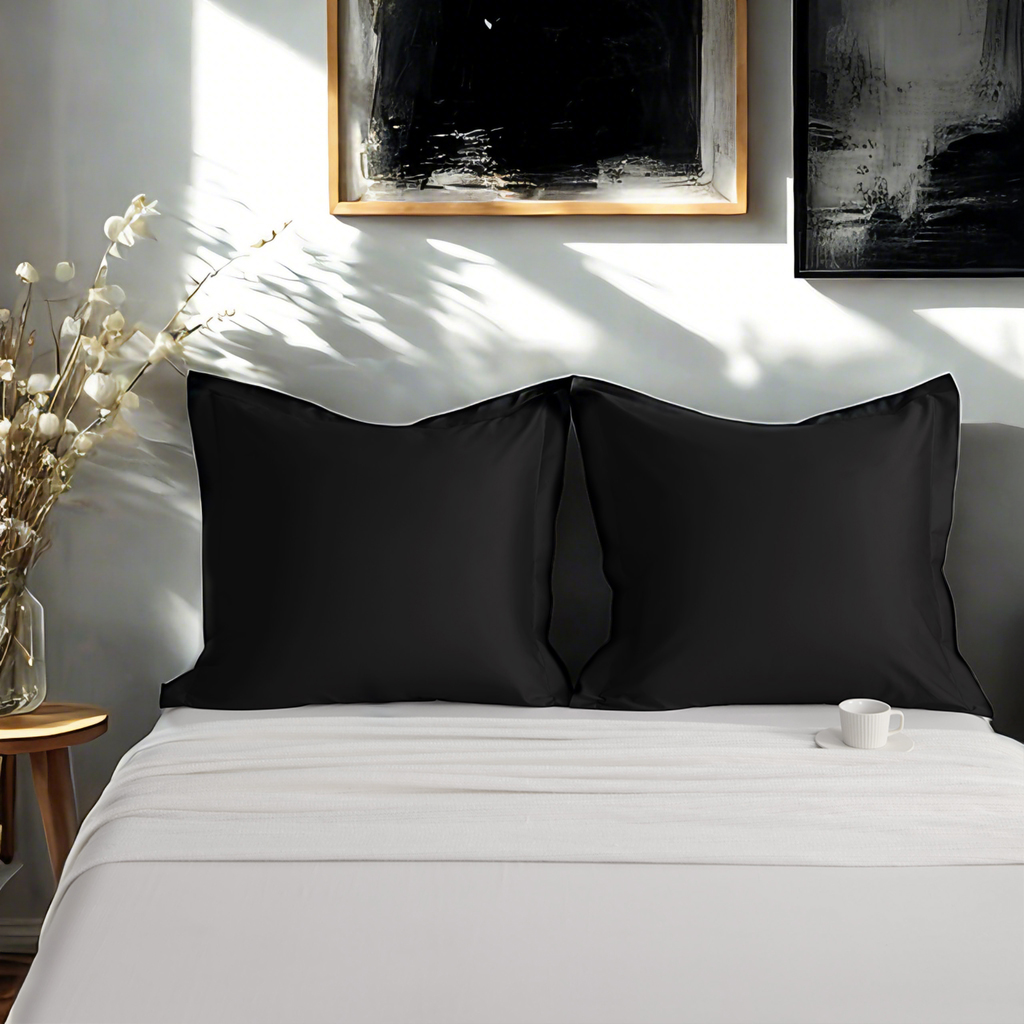 2个贡缎枕套，奢华柔软透气