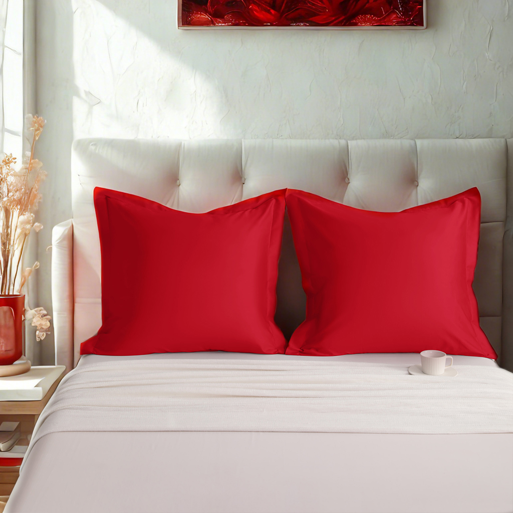2个贡缎枕套，奢华柔软透气