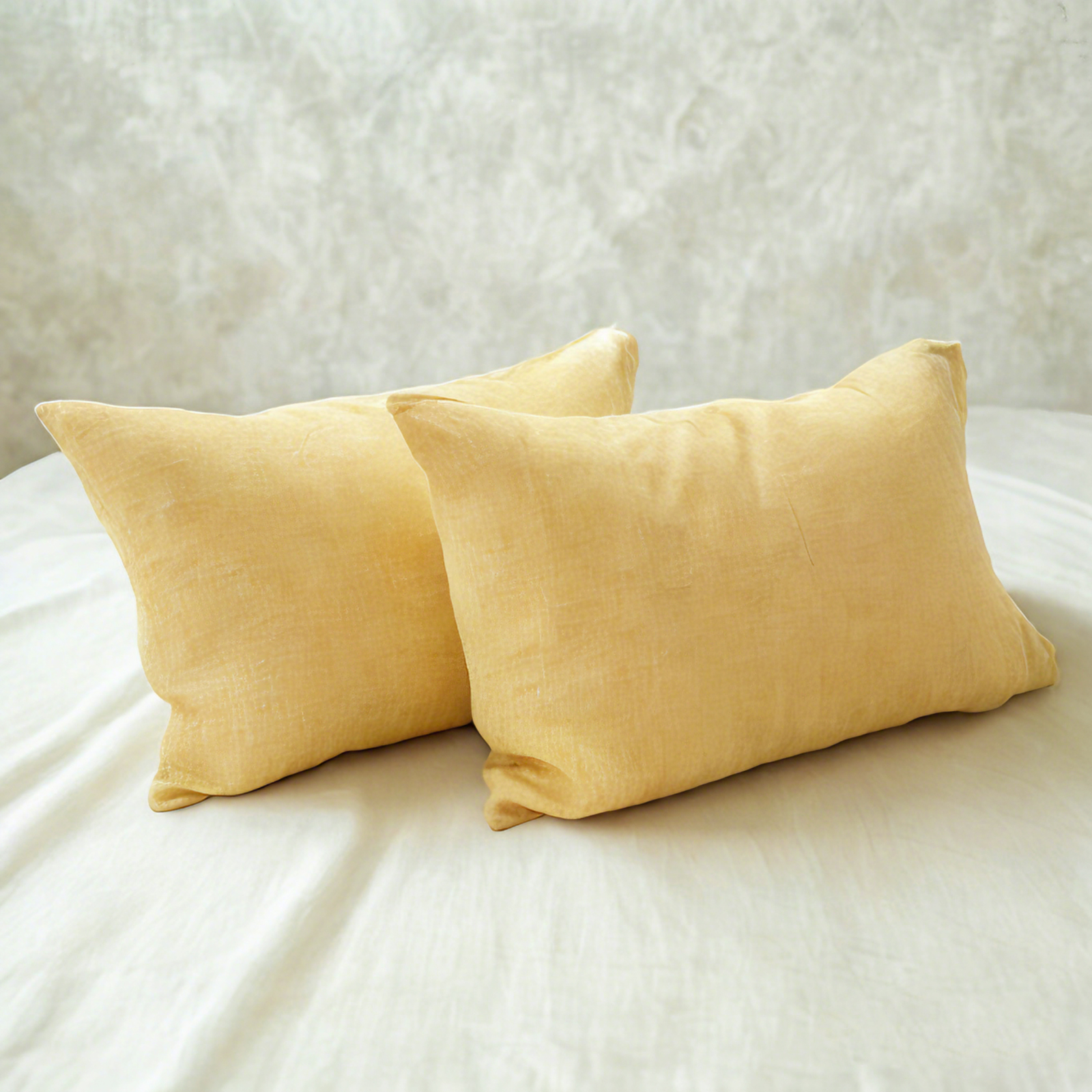 2个法式亚麻标准枕套，透气降温枕套，信封封口