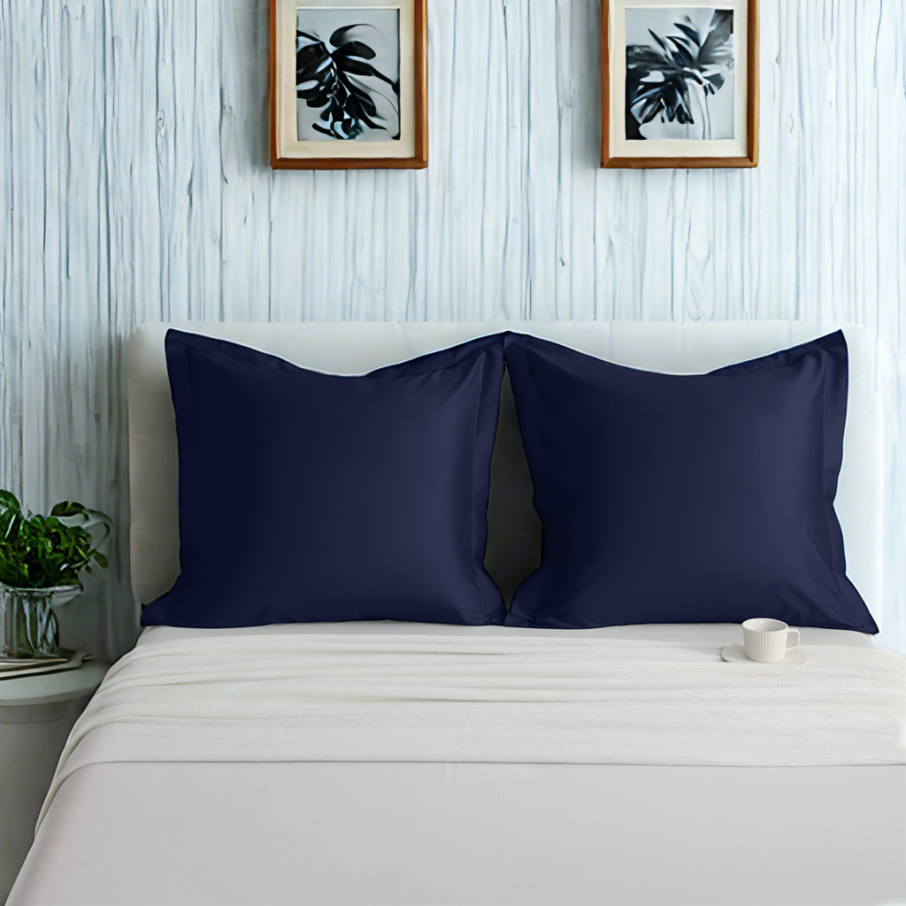 Two Cotton Pillow Shams, Luxuriously Soft and Breathable