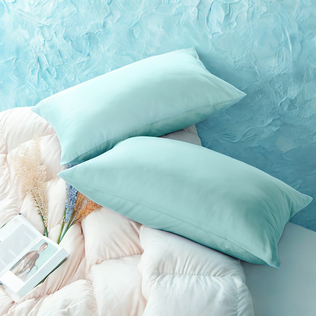 2个贡缎枕套，奢华柔软透气枕套，信封式封口