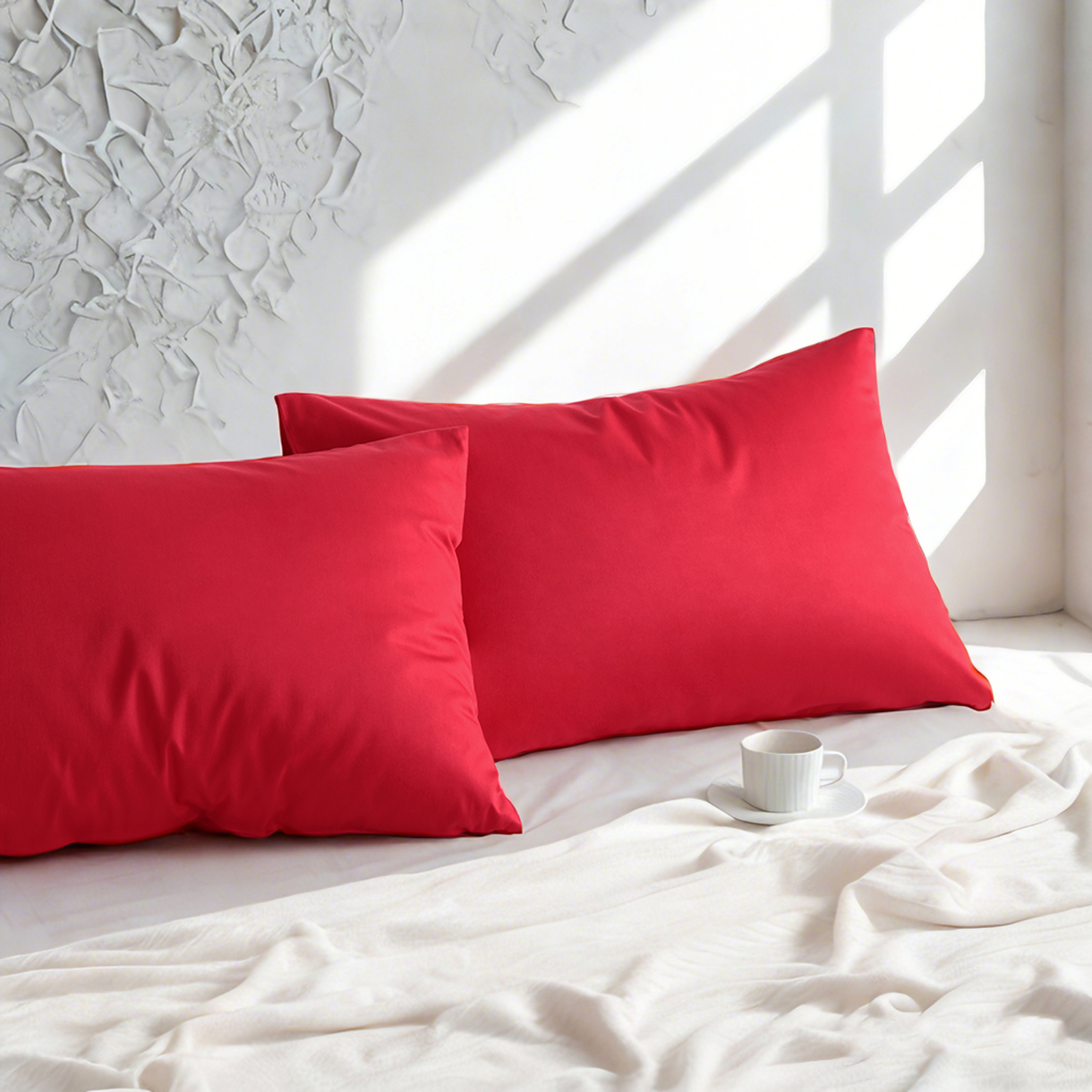 2个纯棉枕套，柔软透气枕套，信封式封口