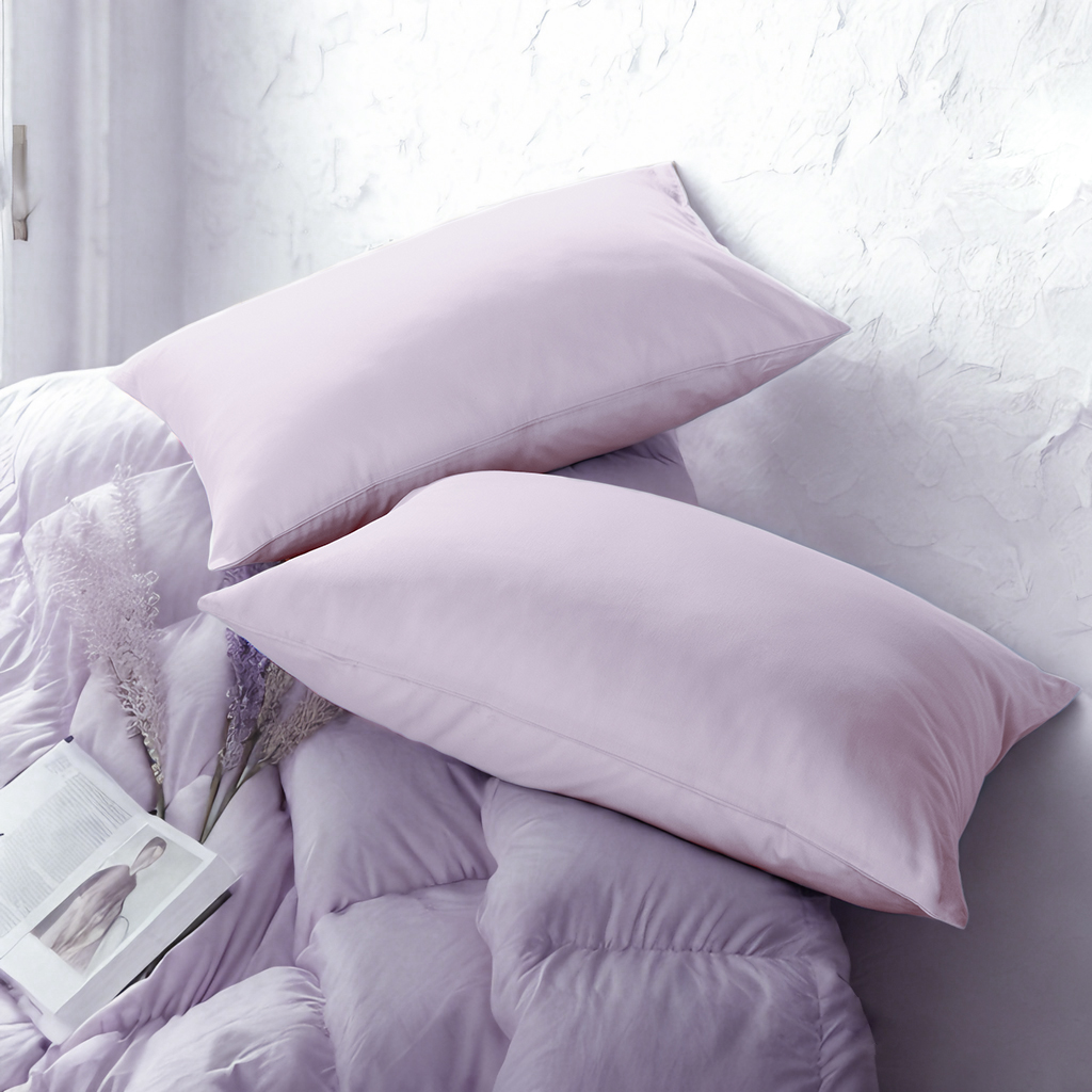2个贡缎枕套，奢华柔软透气枕套，信封式封口