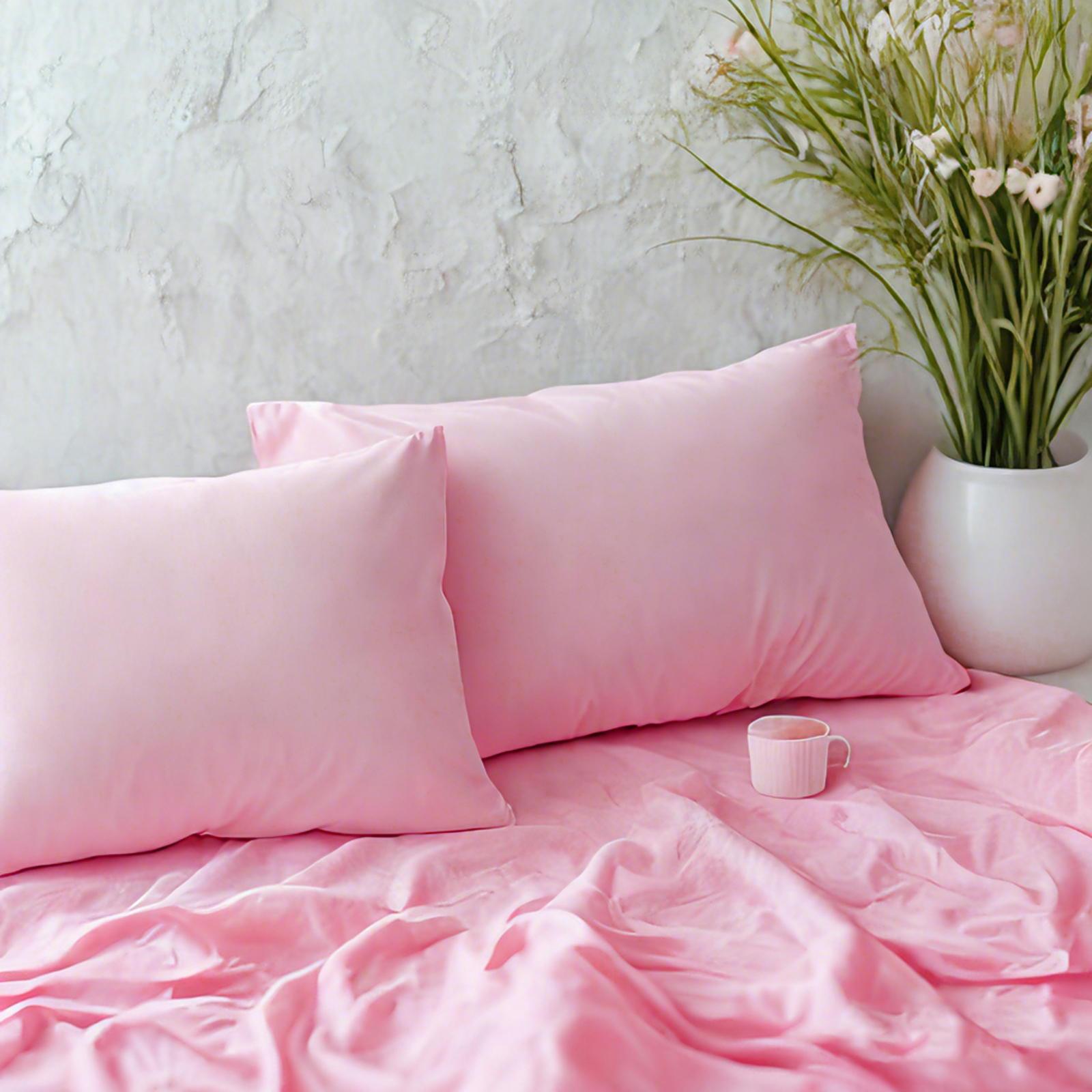 2个纯棉枕套，柔软透气枕套，信封式封口