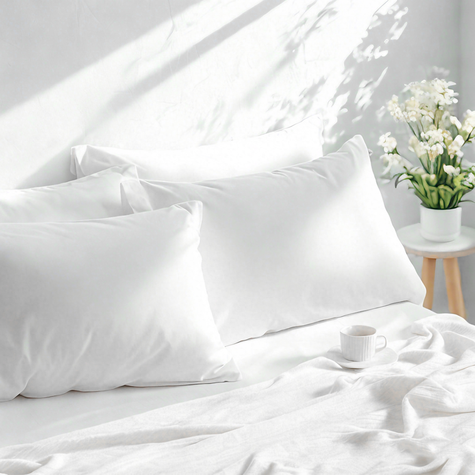 2个纯棉枕套，柔软透气枕套，信封式封口