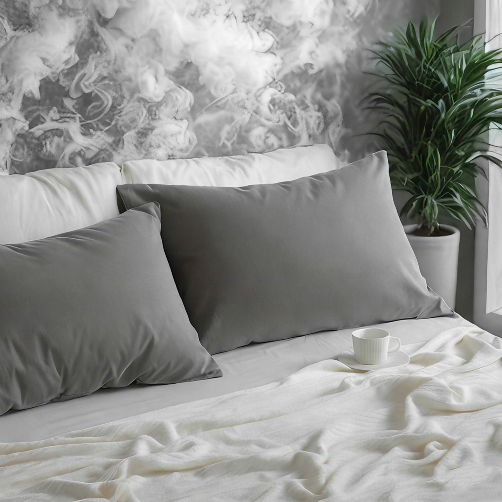 2个纯棉枕套，柔软透气枕套，信封式封口