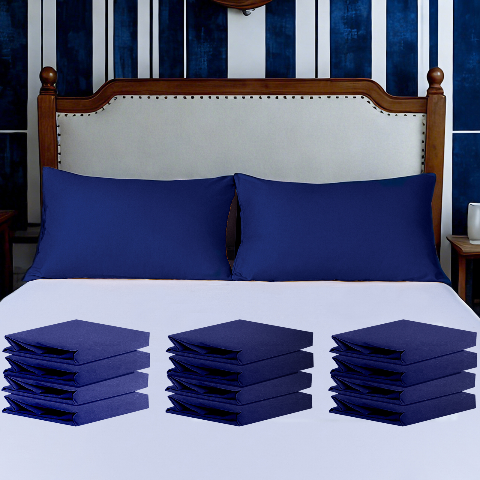 12件套超细纤维枕套，柔软、防皱、防褪色、防污枕套，信封式封口