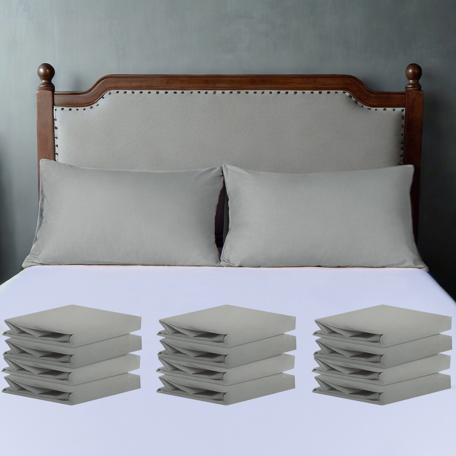 12件套超细纤维枕套，柔软、防皱、防褪色、防污枕套，信封式封口