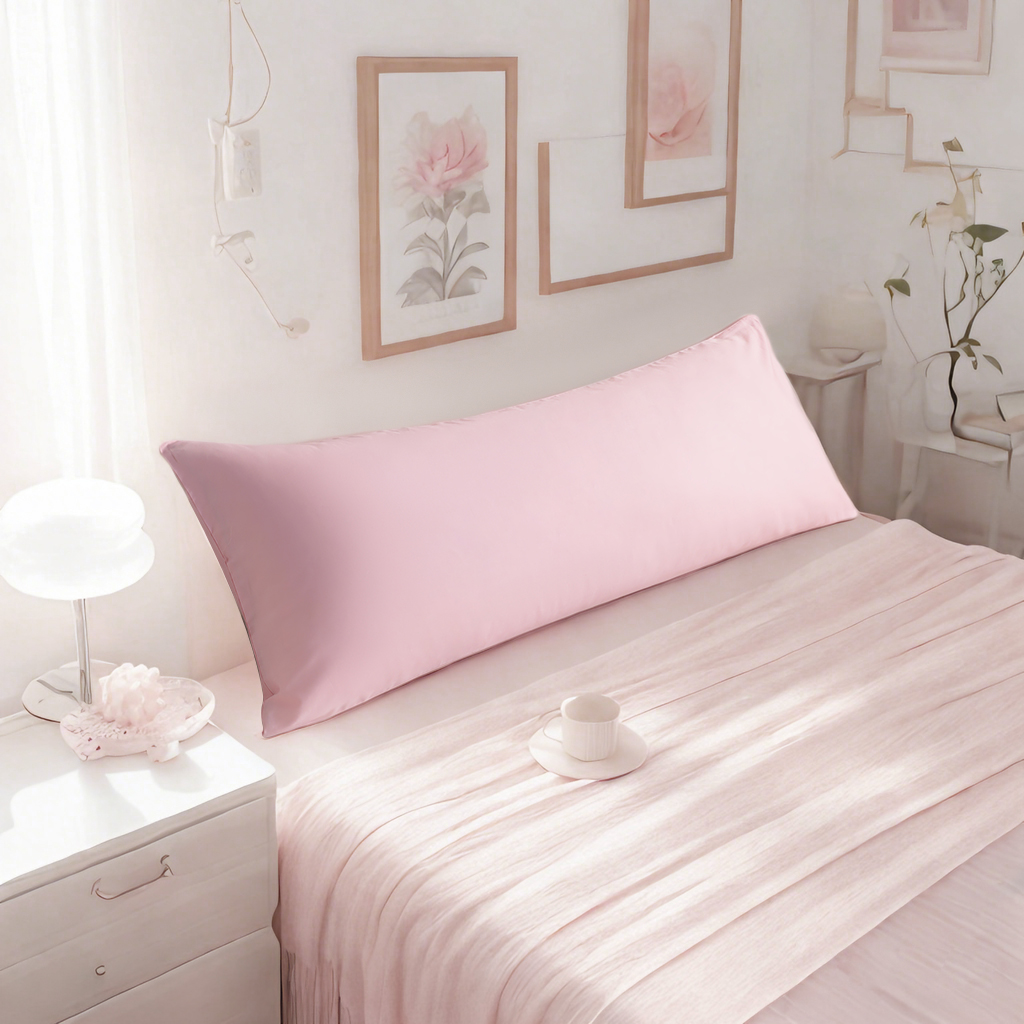 1个贡缎身体枕套，奢华柔软透气枕套，信封式封口