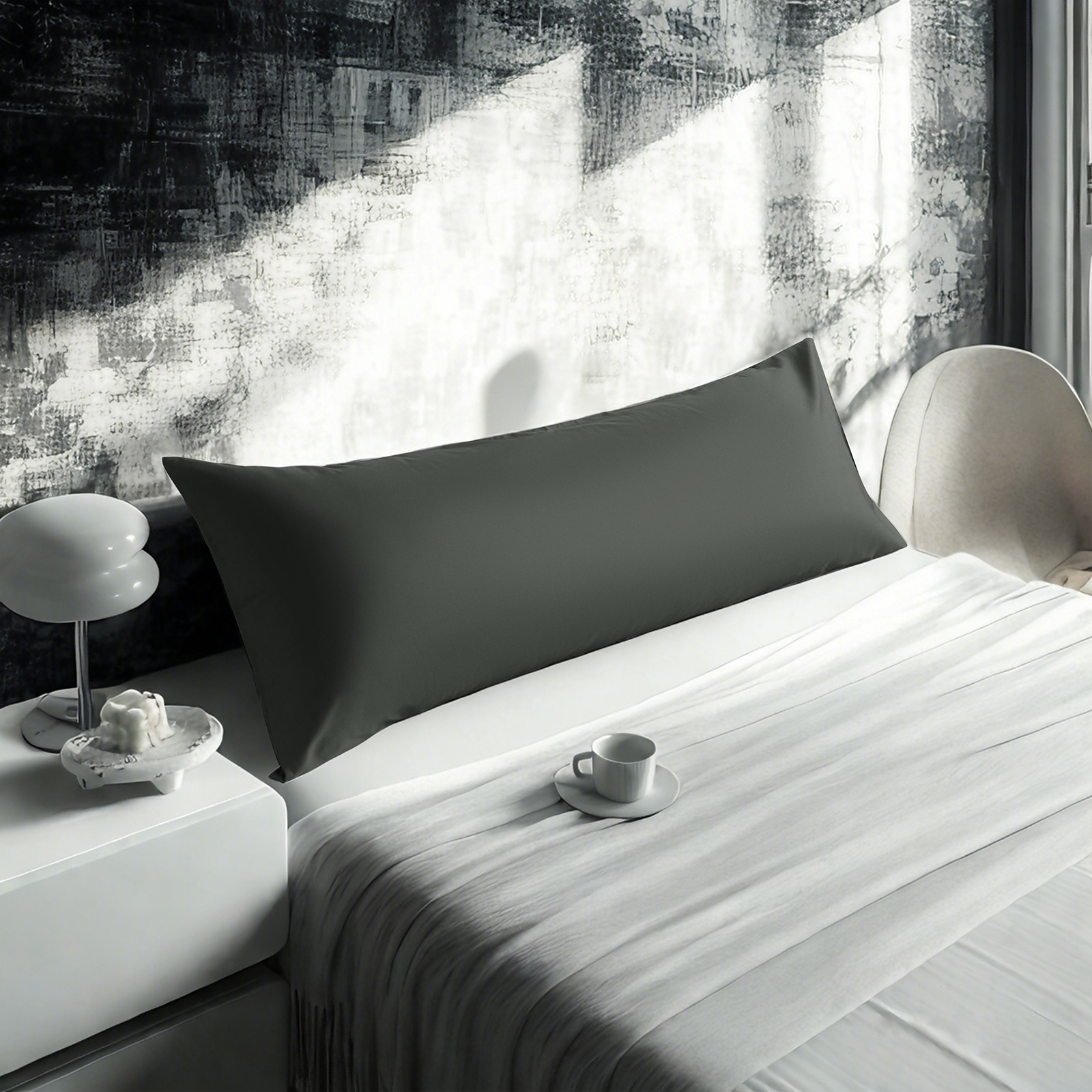 1个贡缎身体枕套，奢华柔软透气枕套，信封式封口