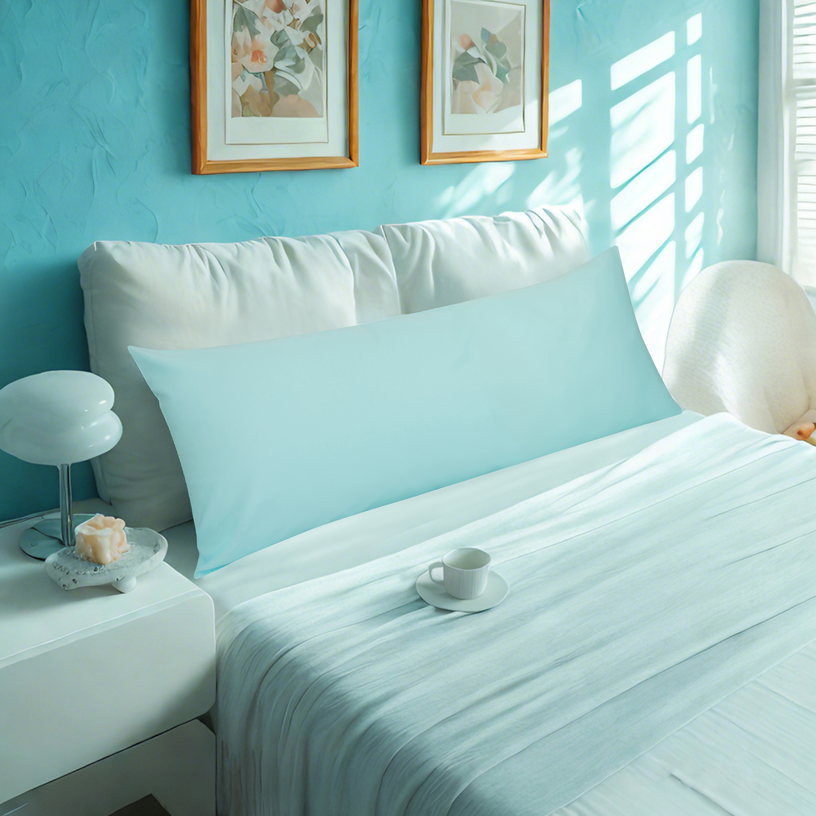 1个贡缎身体枕套，奢华柔软透气枕套，信封式封口