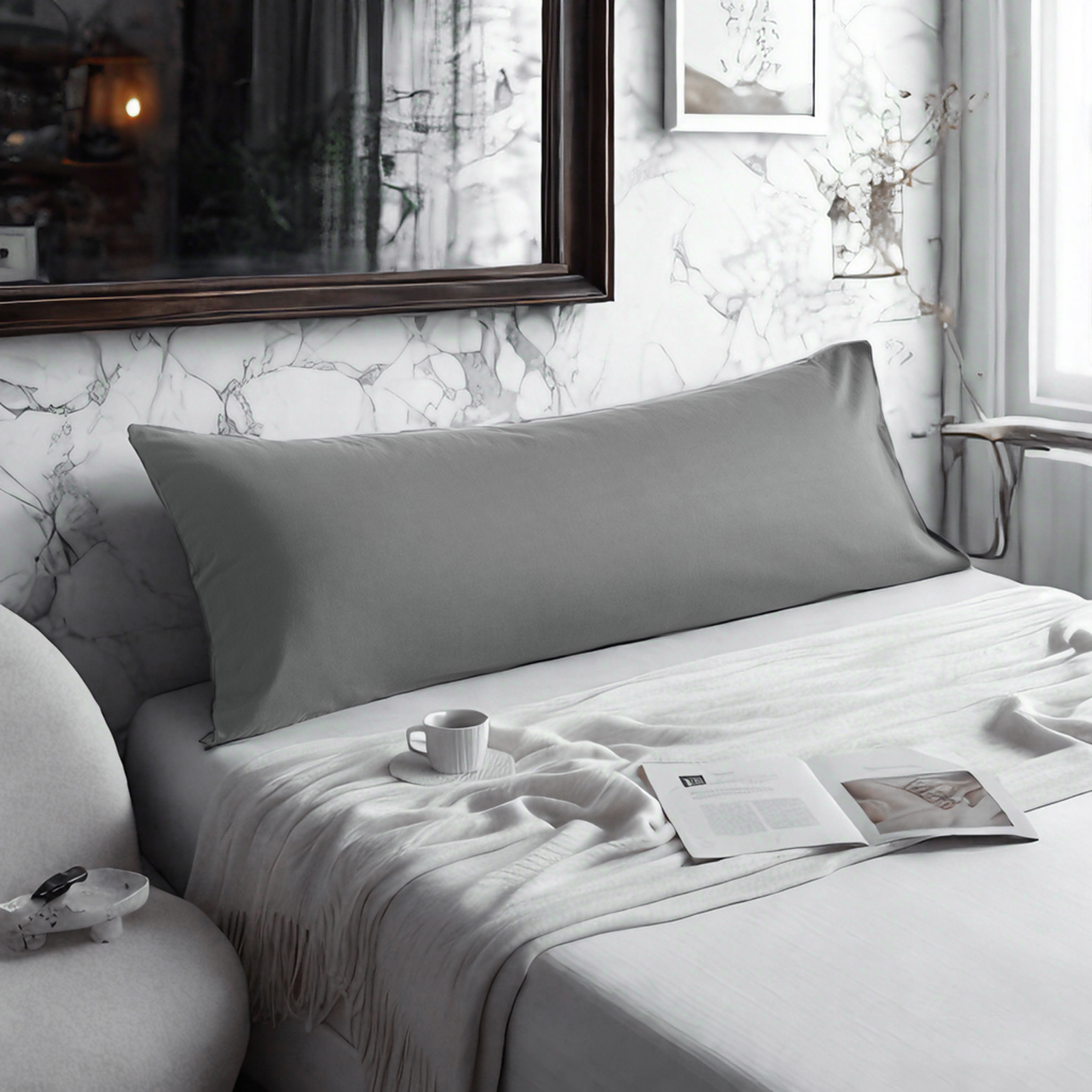 1个纯棉身体枕套，柔软透气枕套，信封式封口，20x54 英寸