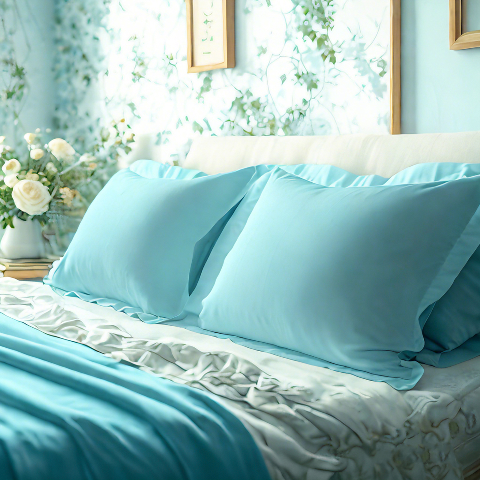 2个磨毛超细纤维标准枕套，超级柔软舒适，抗皱、抗褪色、抗污