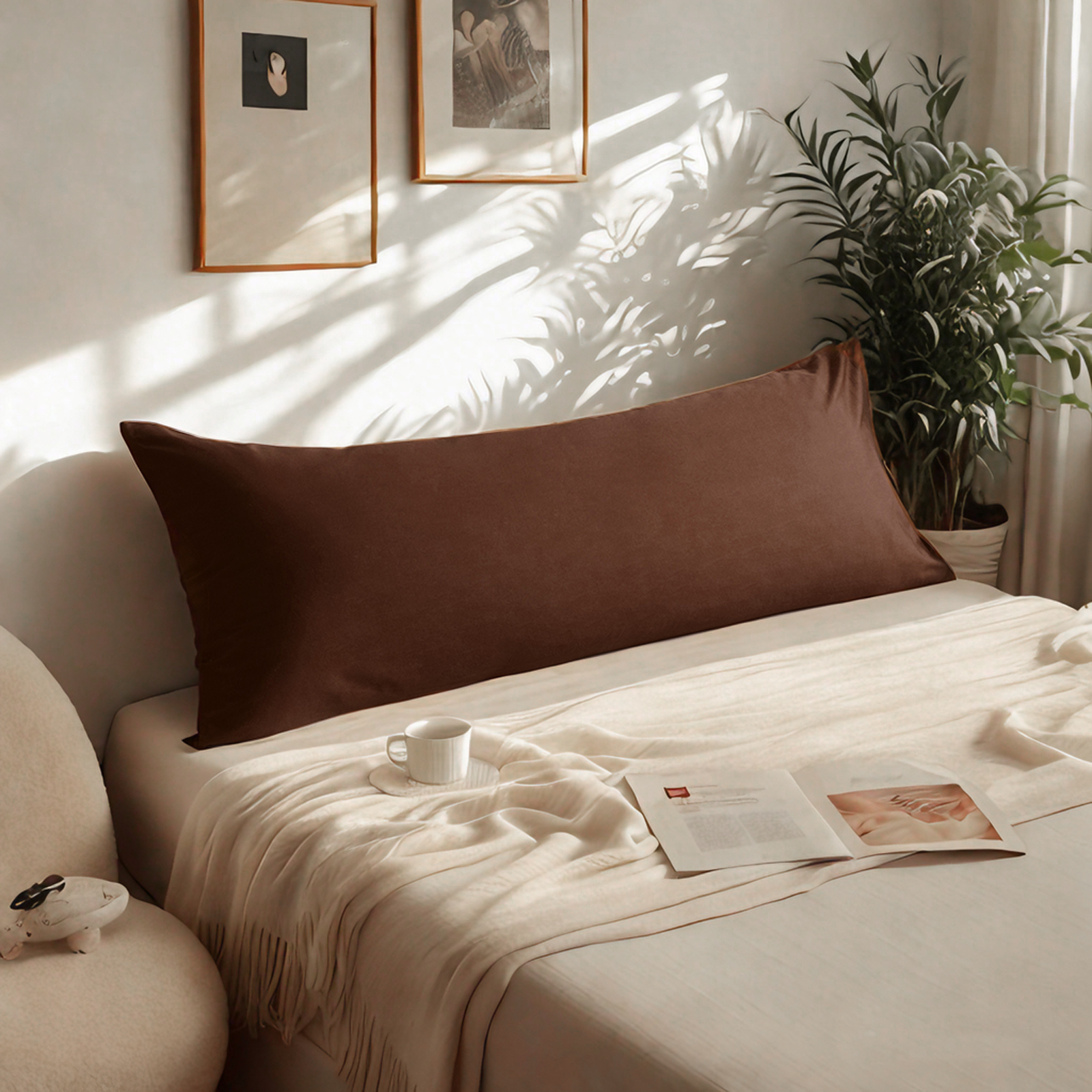 1个纯棉身体枕套，柔软透气枕套，信封式封口，20x54 英寸