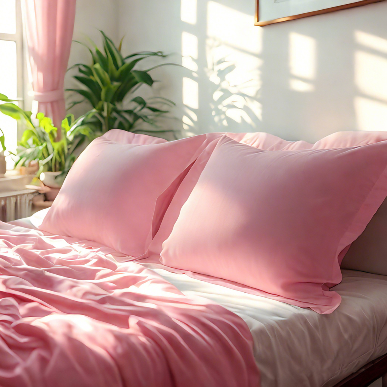 2个磨毛超细纤维标准枕套，超级柔软舒适，抗皱、抗褪色、抗污