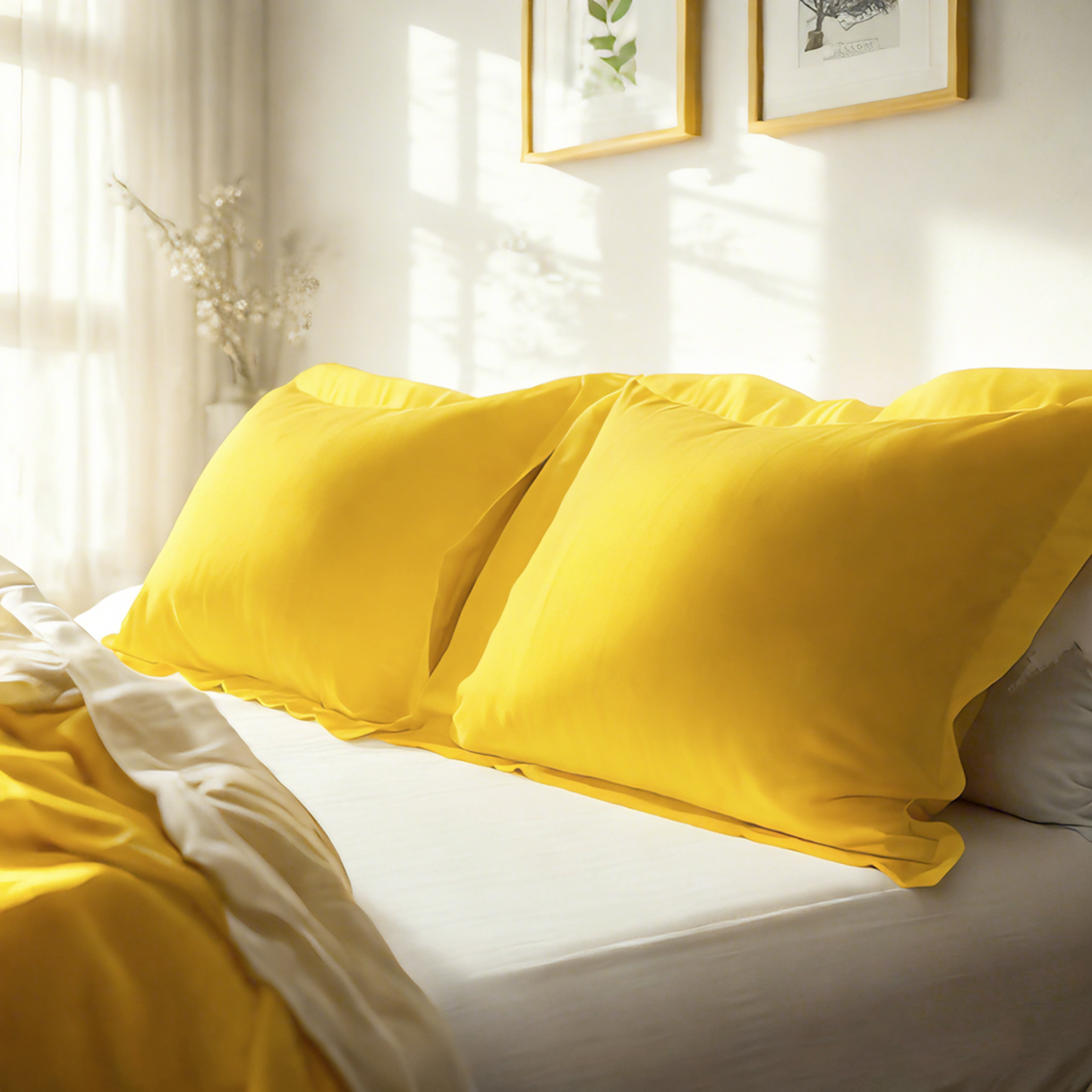 2个磨毛超细纤维标准枕套，超级柔软舒适，抗皱、抗褪色、抗污