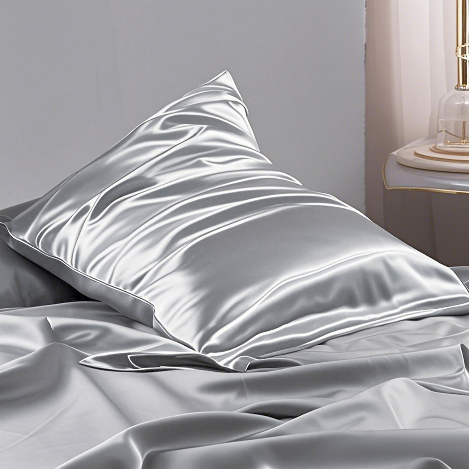 1个19 Momme 桑蚕丝枕套，带拉链，适合头发和皮肤，100% 天然蚕丝