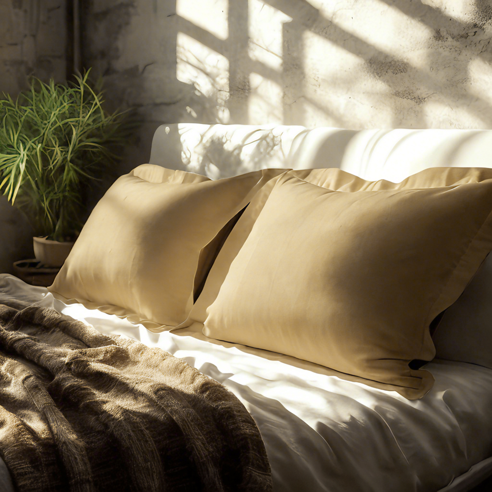 2个磨毛超细纤维标准枕套，超级柔软舒适，抗皱、抗褪色、抗污