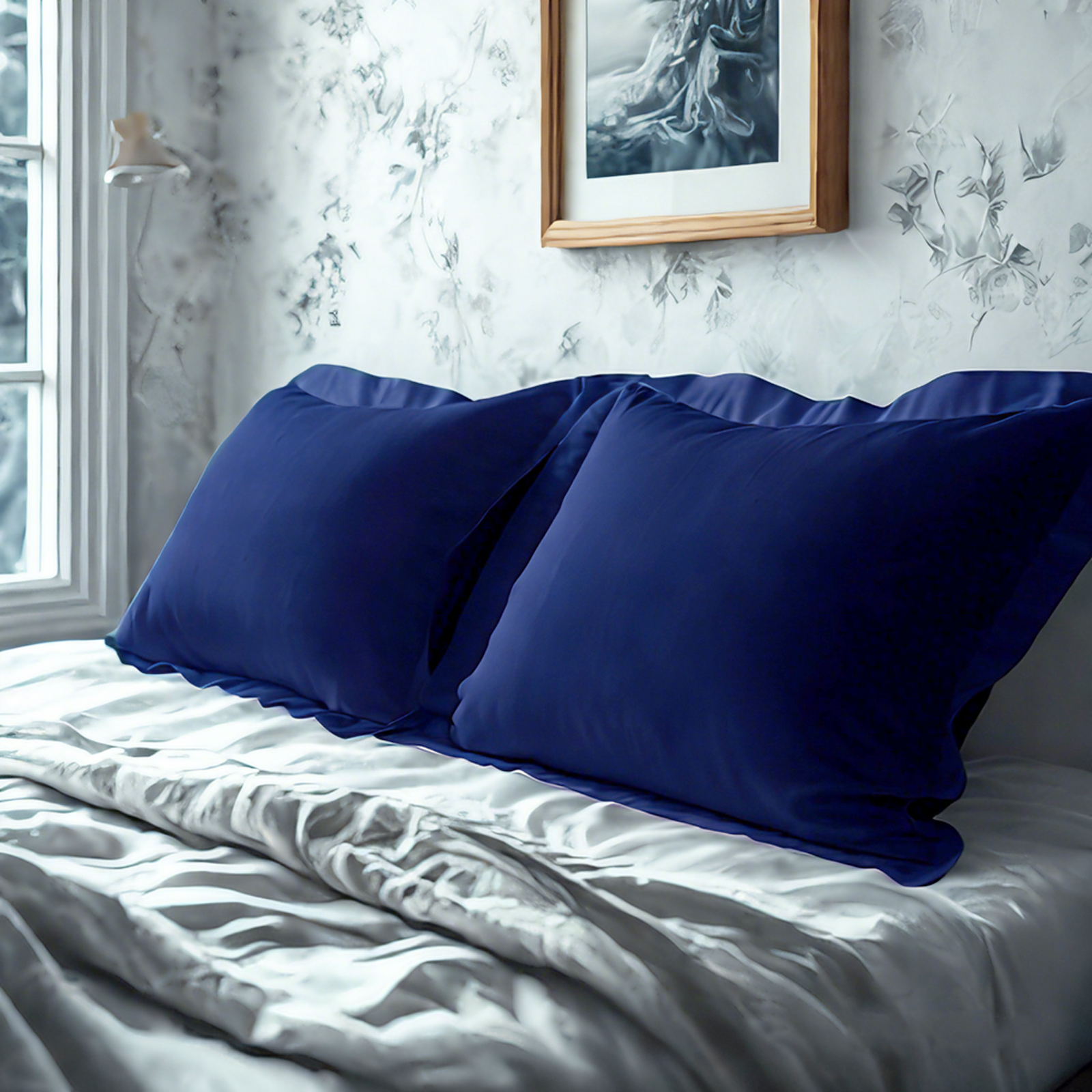 2 Brushed Microfiber Pillow Shams, Super Soft and Cozy, Wrinkle, Fade, Stain Resistant