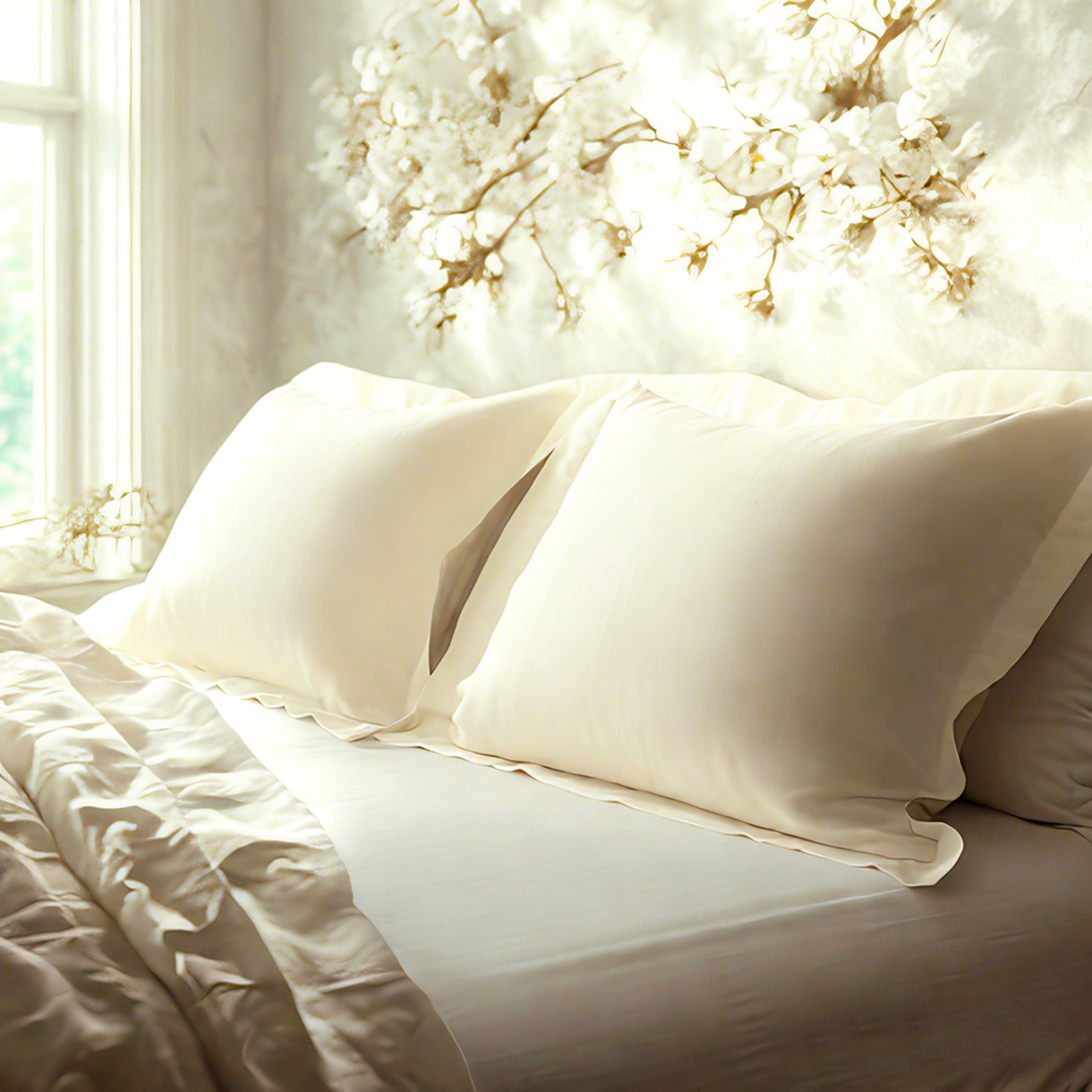 2个磨毛超细纤维标准枕套，超级柔软舒适，抗皱、抗褪色、抗污