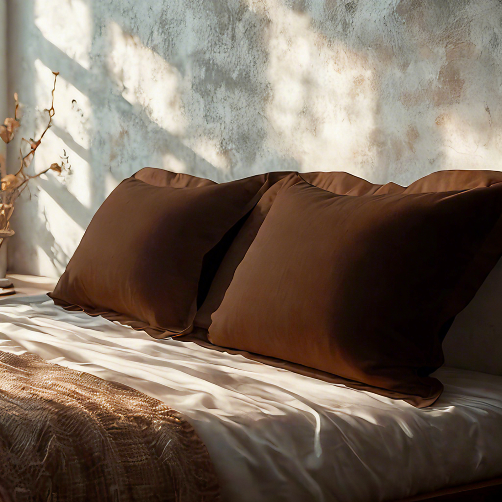 2个磨毛超细纤维标准枕套，超级柔软舒适，抗皱、抗褪色、抗污