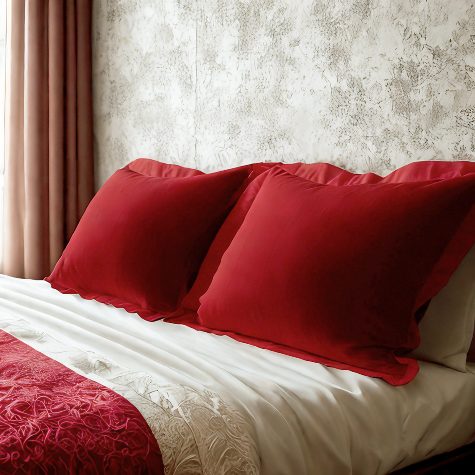 2个磨毛超细纤维标准枕套，超级柔软舒适，抗皱、抗褪色、抗污