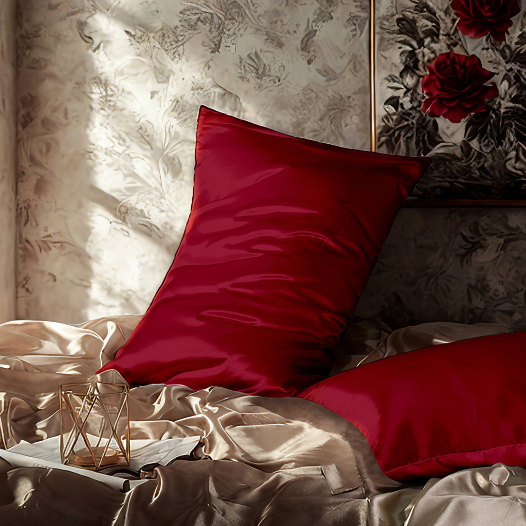 Two Glossy Satin Pillowcases, Luxurious and Silky Pillow Cases with Envelope Closure for Hair and Skin