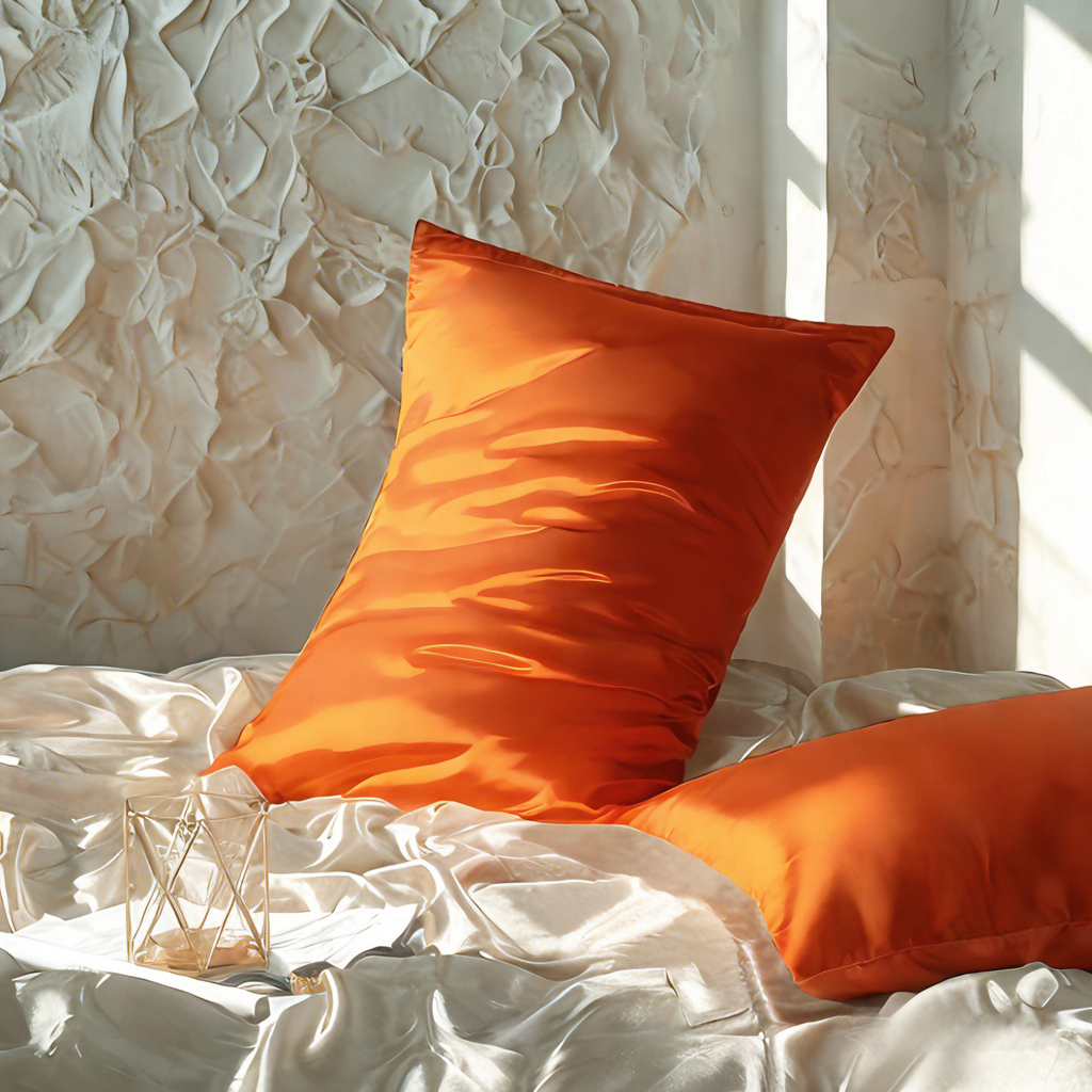 Two Glossy Satin Pillowcases, Luxurious and Silky Pillow Cases with Envelope Closure for Hair and Skin