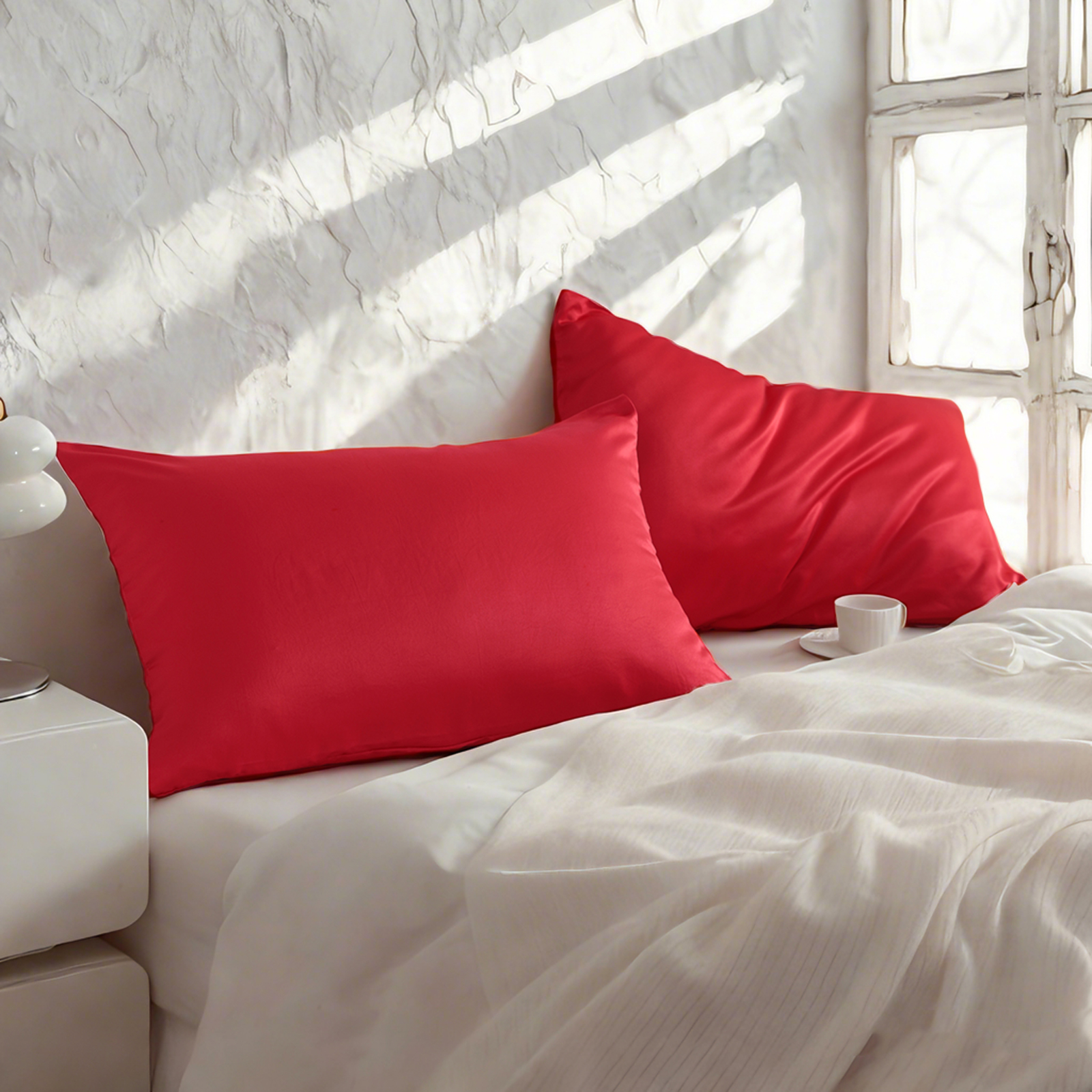 2 Pack Luxury Satin Pillowcases, Hair and Skin Friendly Pillow Cases with Hidden Zipper