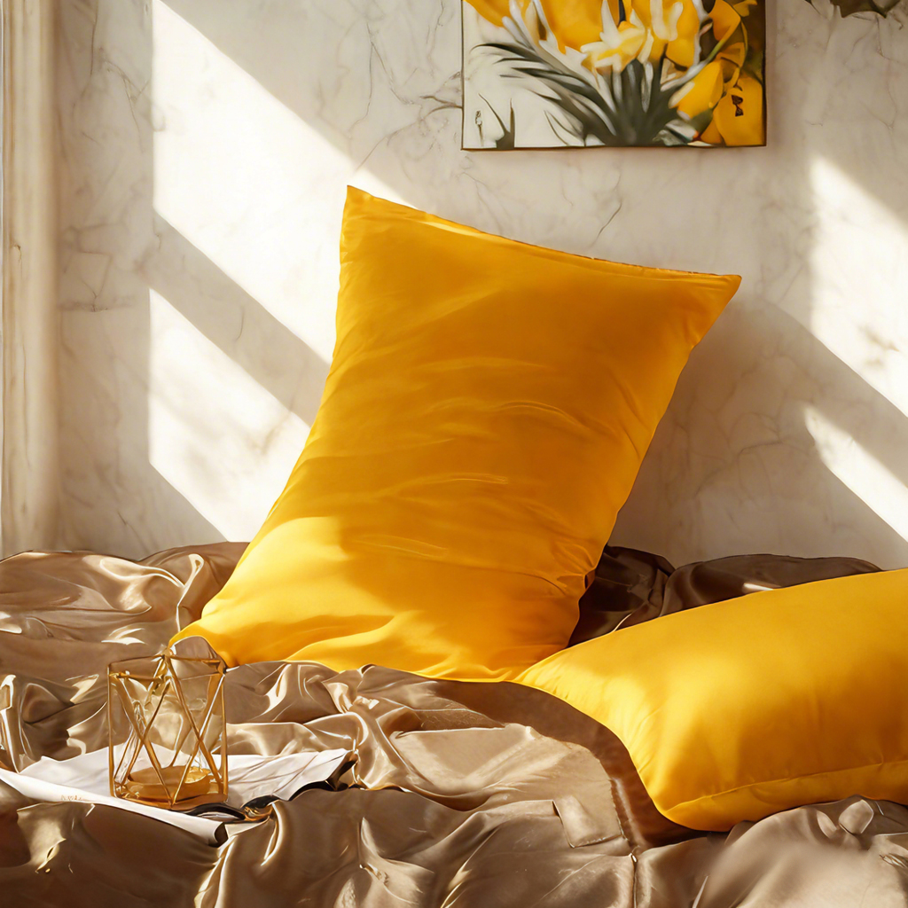 Two Glossy Satin Pillowcases, Luxurious and Silky Pillow Cases with Envelope Closure for Hair and Skin