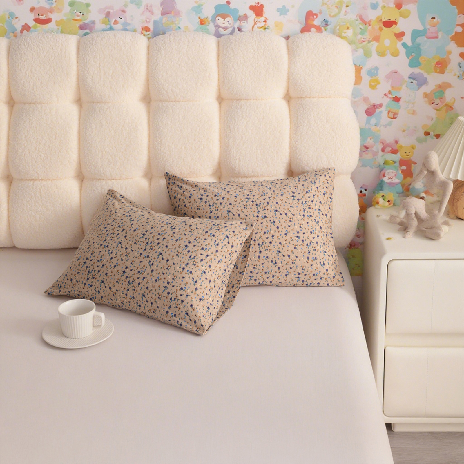 2个针织棉幼儿枕套，柔软透气的婴儿枕套，带信封封口