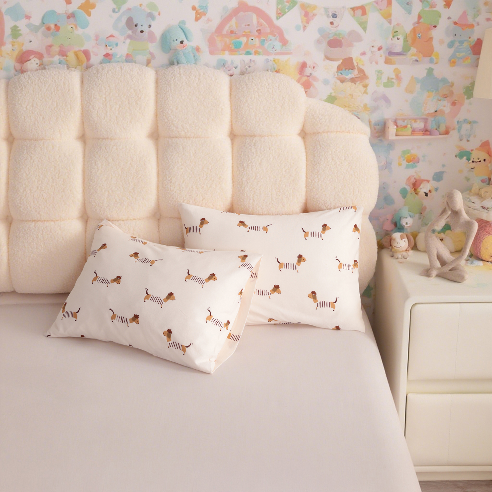 2个针织棉幼儿枕套，柔软透气的婴儿枕套，带信封封口