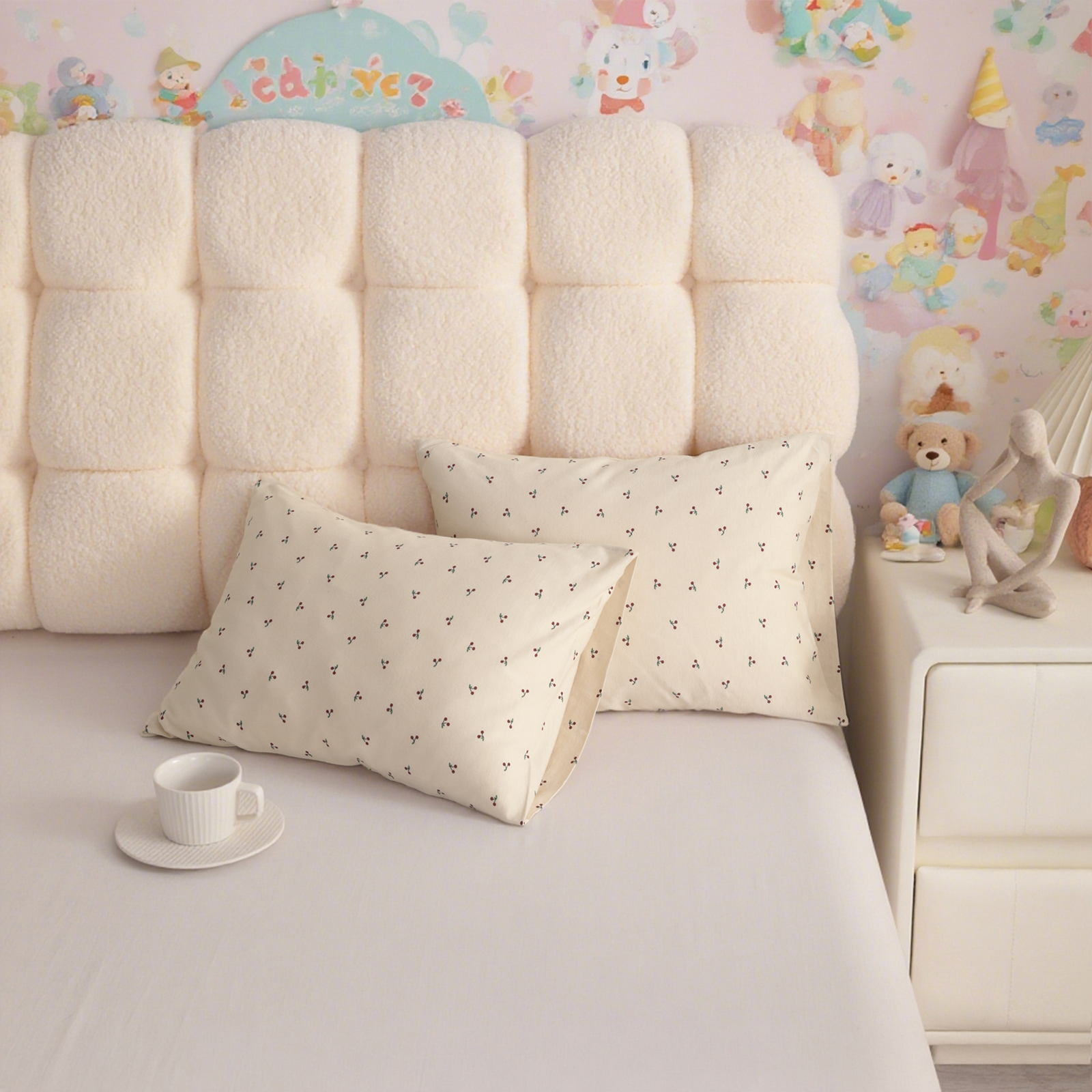2个针织棉幼儿枕套，柔软透气的婴儿枕套，带信封封口