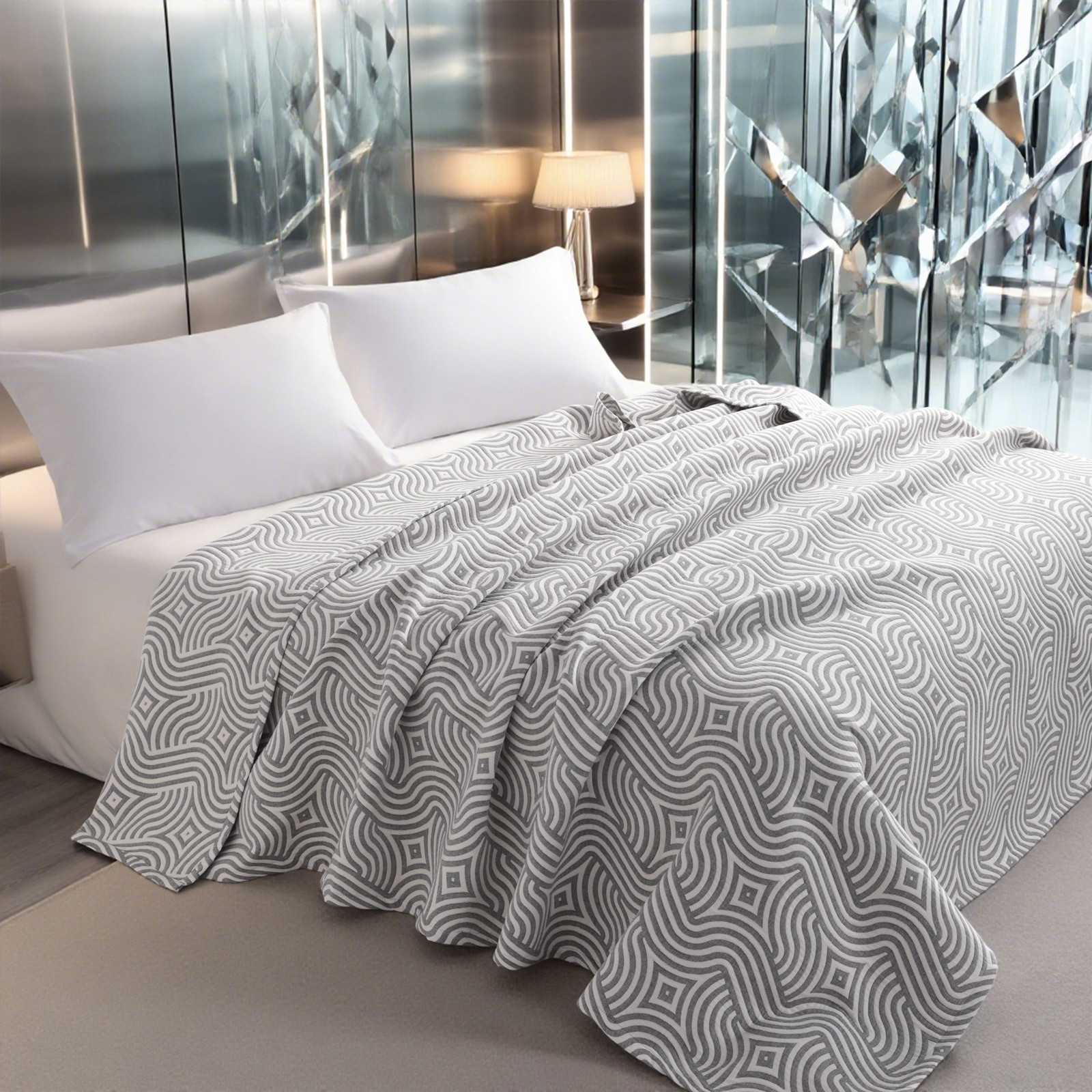 3 层纯棉薄纱床毯，柔软透气，成人用双层被，适用于四季沙发