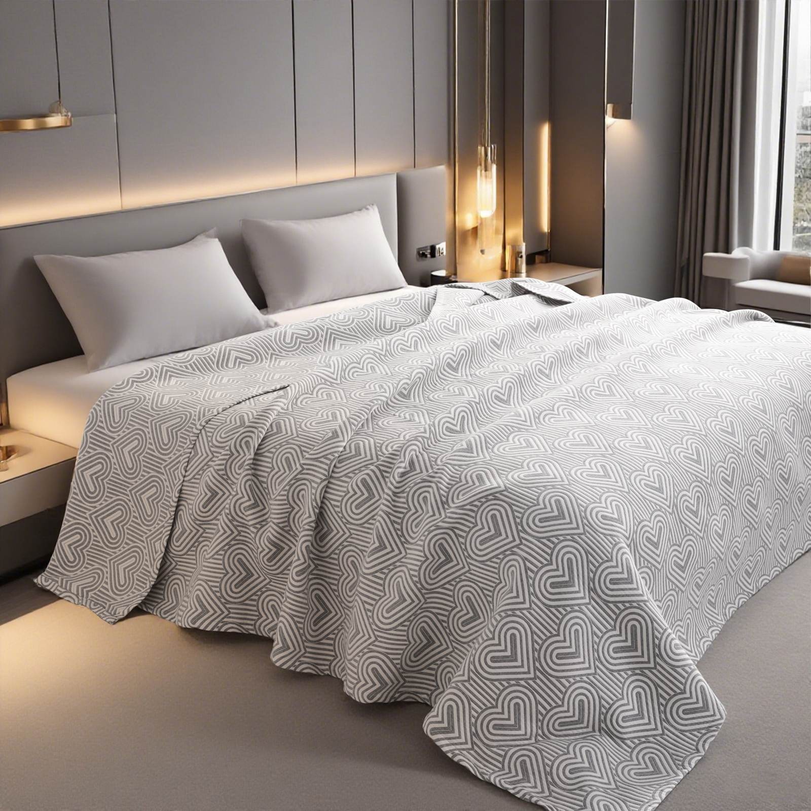 3 层纯棉薄纱床毯，柔软透气，成人用双层被，适用于四季沙发