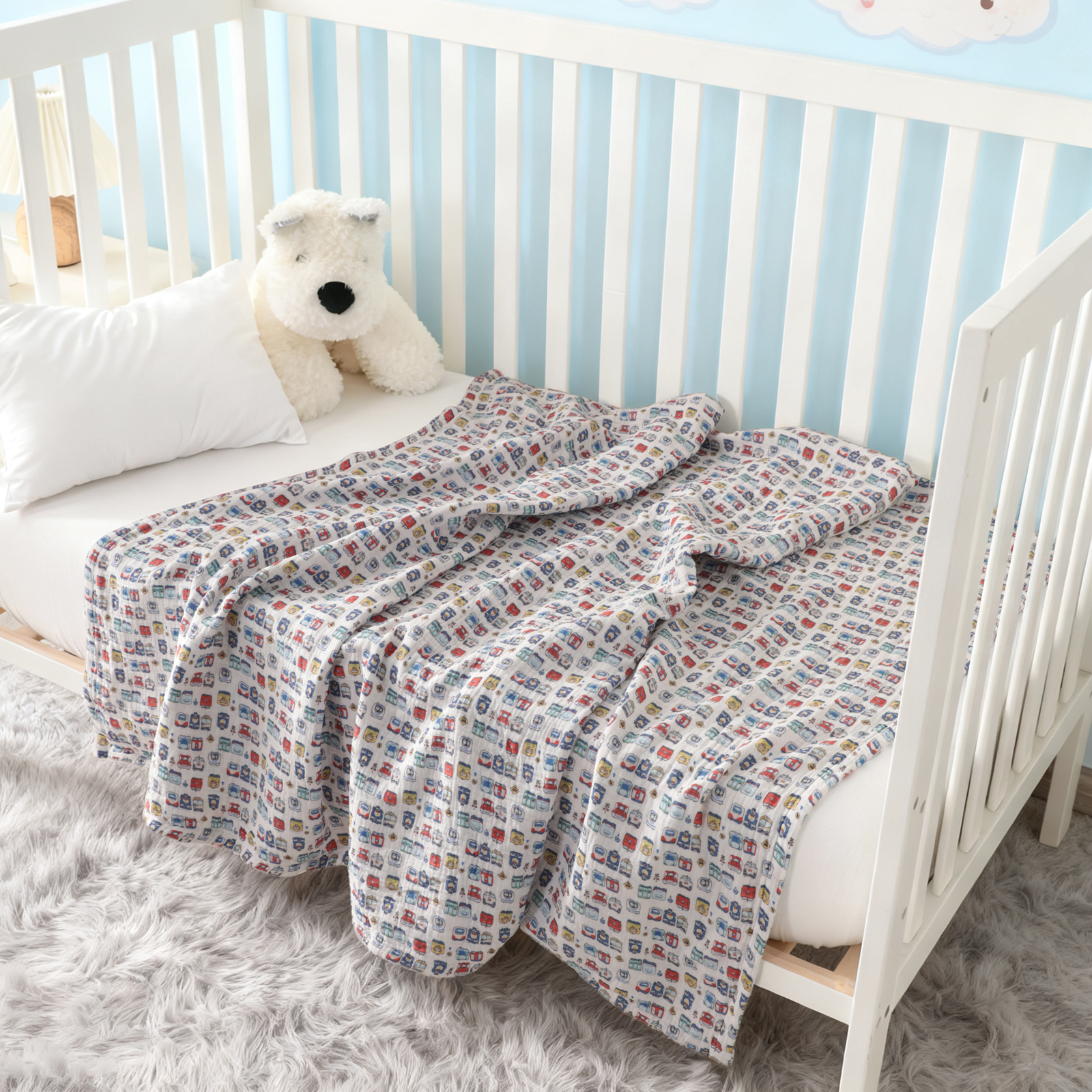 Pure Cotton four-layer gauze baby blanket, soft and breathable, nap blanket, suitable for newborns and infants, all seasons